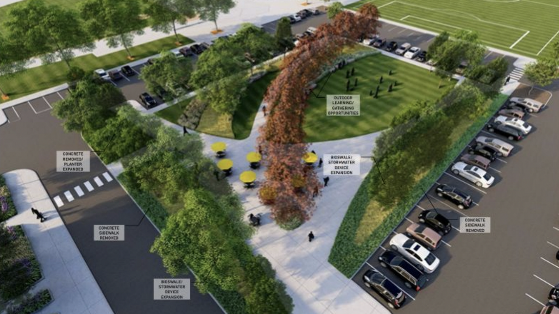 An architect's rendering of Litchford Plaza, an overview