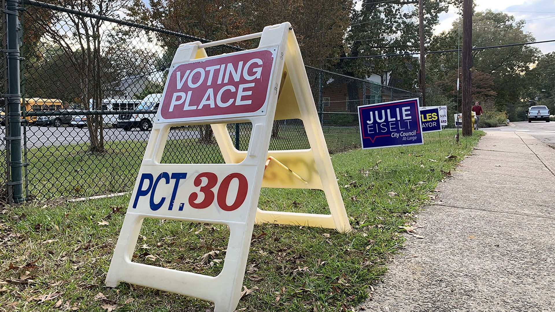 Caption: Precinct 30 in NoDa in 2019. Photo: Katie Peralta Soloff/Axios