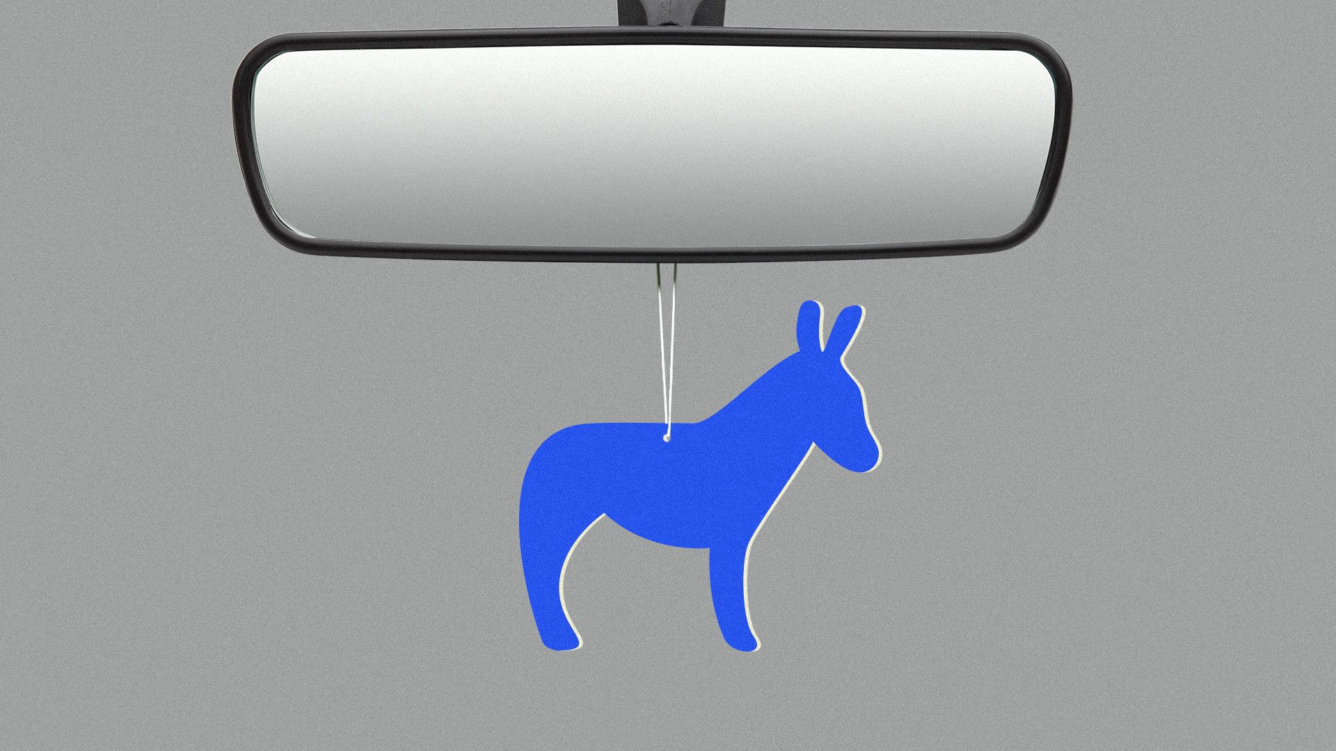 Illustration of a car freshener in the shape of a donkey.
