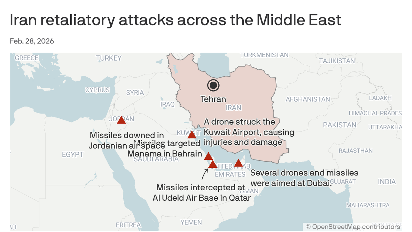 Iran retaliates after U.S.-Israel strikes, triggering regional fallout across Middle East