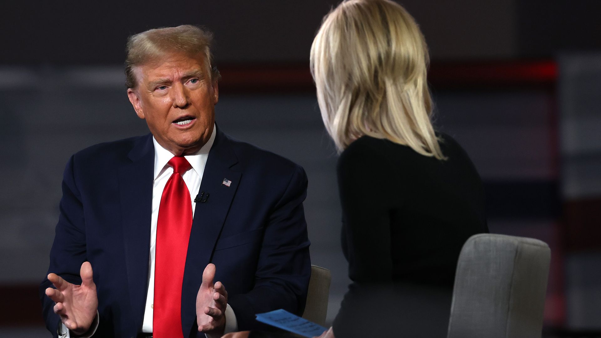 Republican presidential candidate, former U.S. President Donald Trump participates in a Fox News town hall with host Laura Ingraham at the Greenville Convention Center on February 20, 2024 in Greenville, South Carolina. South Carolina holds its Republican primary on February 24. 