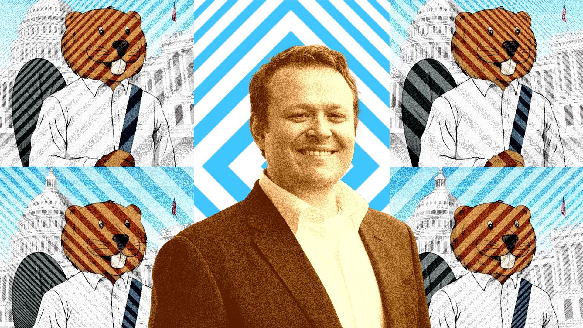 Photo illustration of Matt West and his campaign's NFT. 