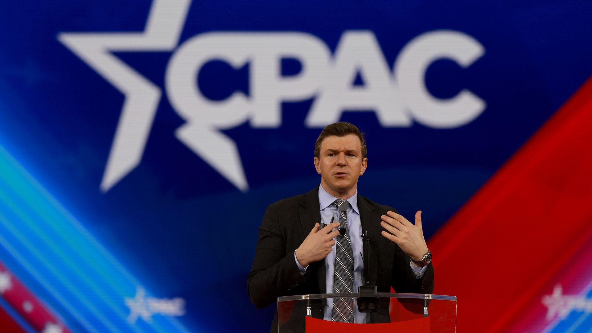 James O’Keefe, President of Project Veritas, speaks during CPAC