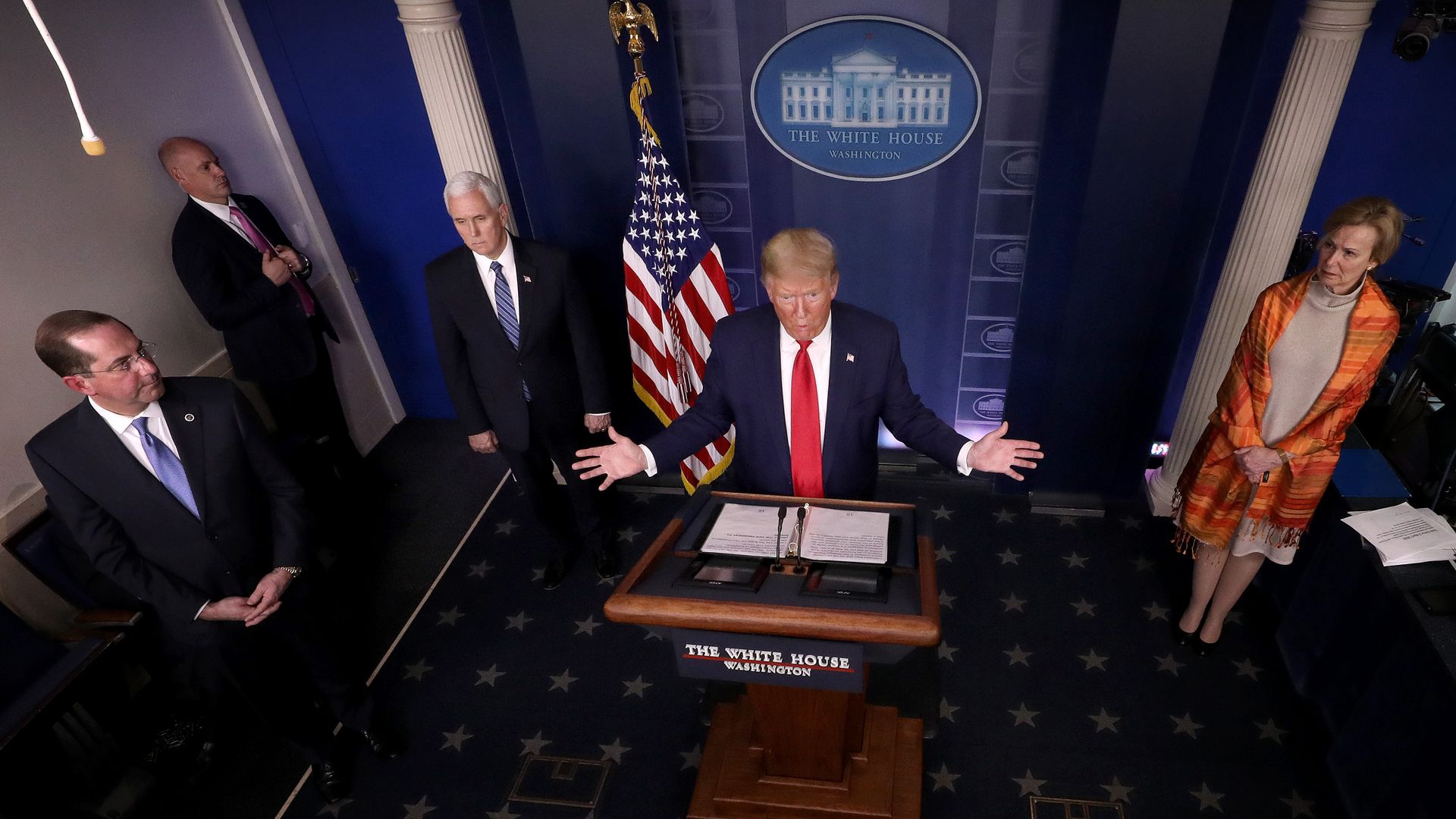 Trump at the White House podium