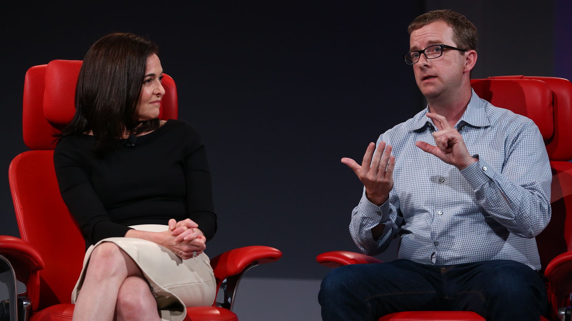 Facebook COO Sheryl Sandberg and CTO Mike Schroepfer speaking at Code Conference