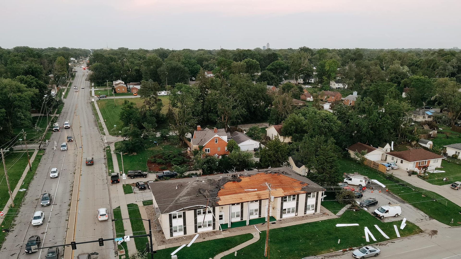 A photo of tornado damage.