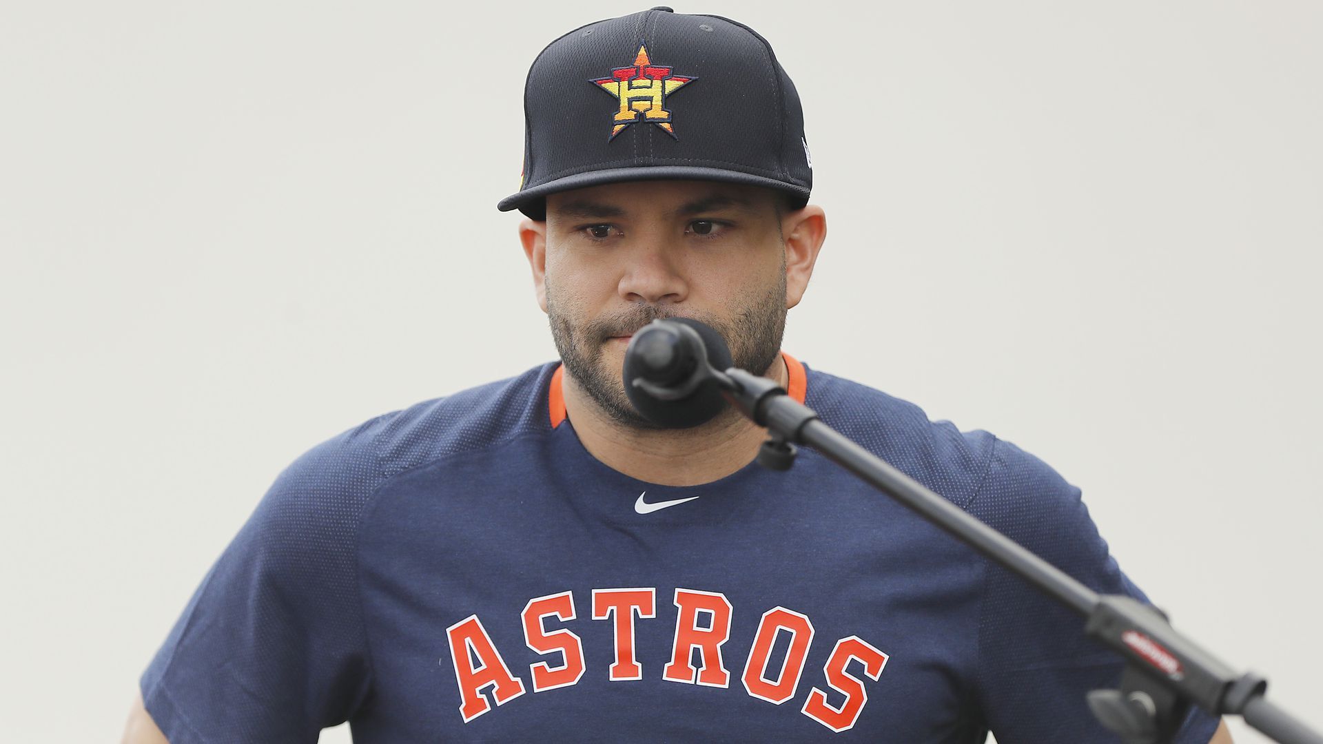 The Astros' Jose Altuve during a press conference in West Palm Beach.