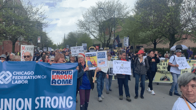 GIF of marchers protesting. 