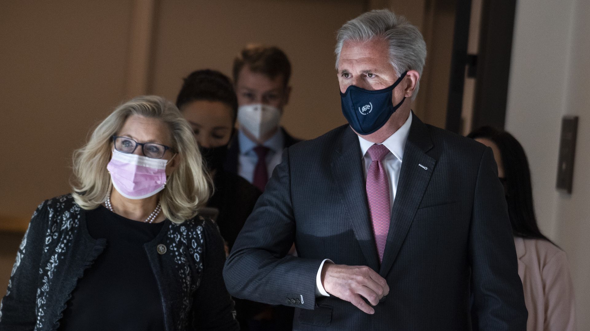 House Minority Leader Kevin McCarthy, R-Calif., and Republican Conference Chair Liz Cheney, R-Wyo.