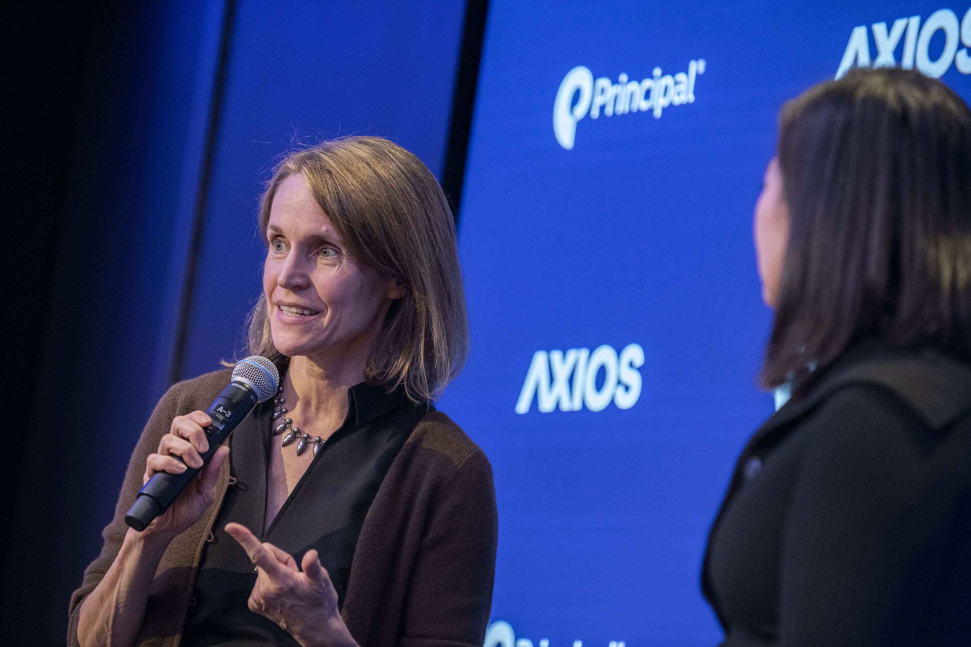 Camilla Nestor in conversation with Axios business reporter Hope King