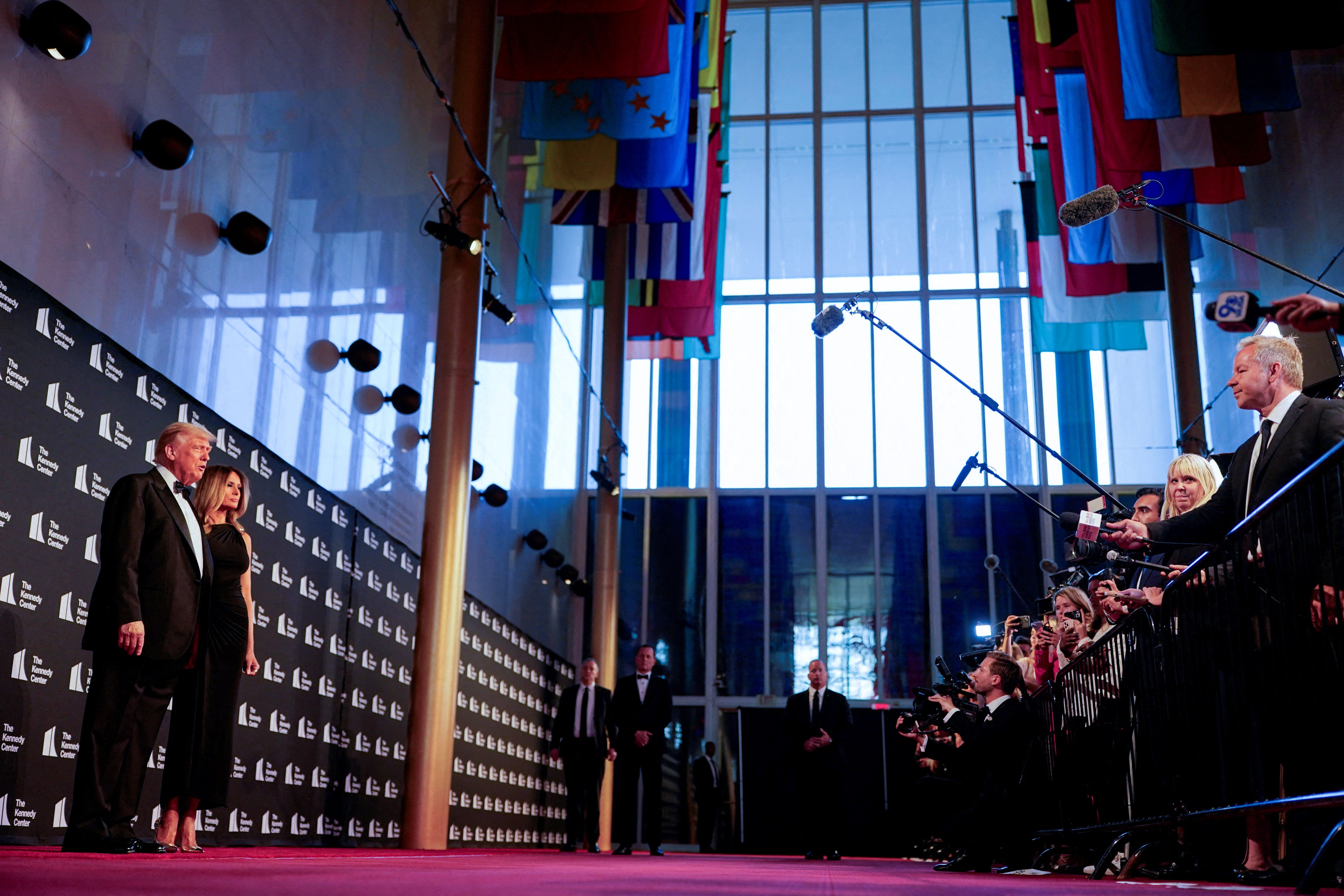 President Trump and First Lady Melania Trump attend the opening night of "Les Miserables" at the Kennedy Center.