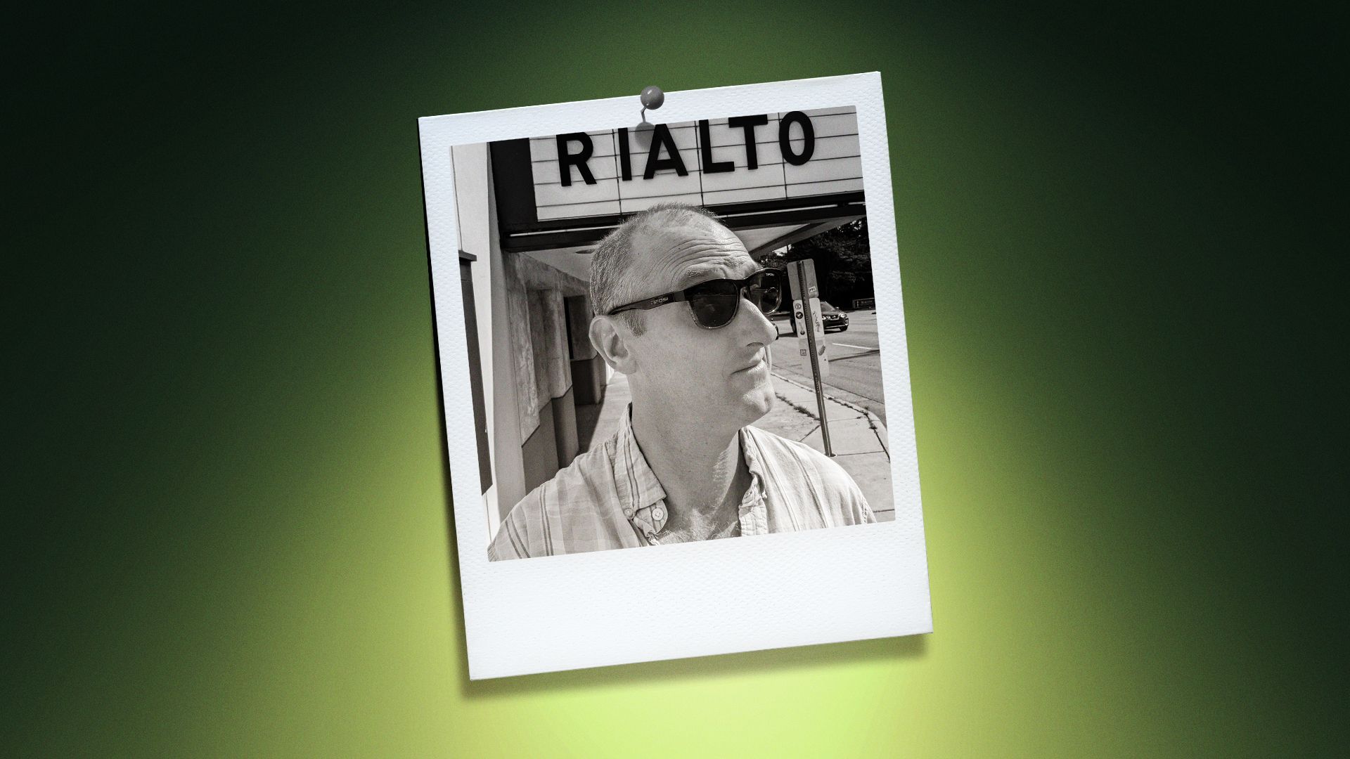 Photo illustration of Hayes Permar in a polaroid frame.