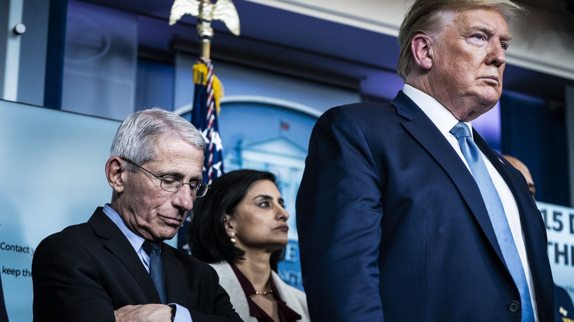 Anthony Fauci behind Trump