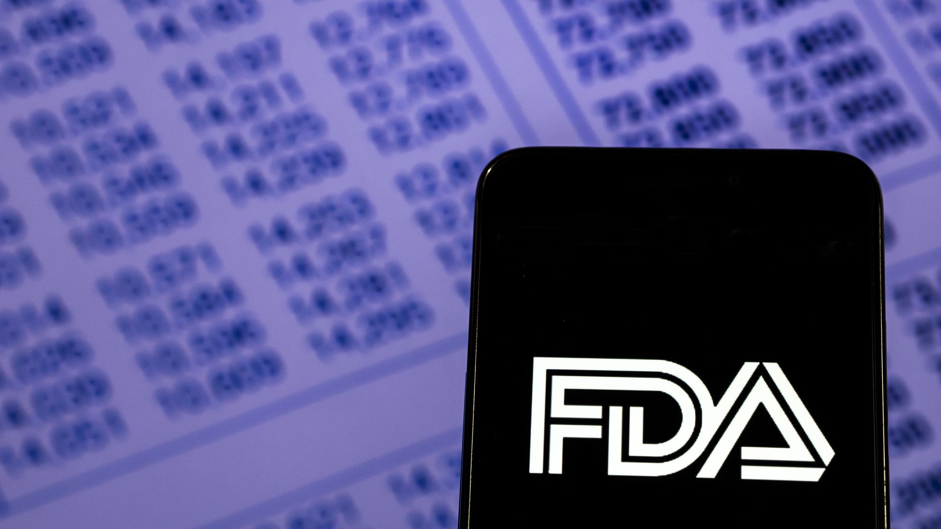 FDA agency logo on a phone screen
