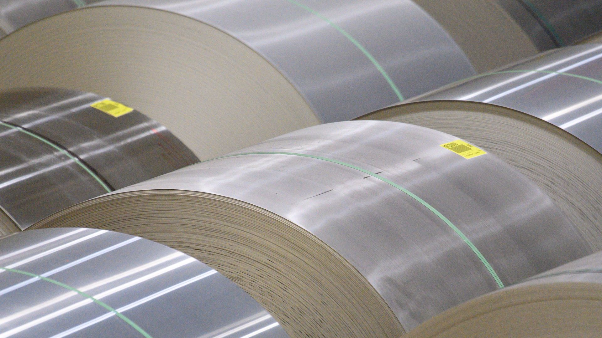 Rolls of aluminum sheet. 