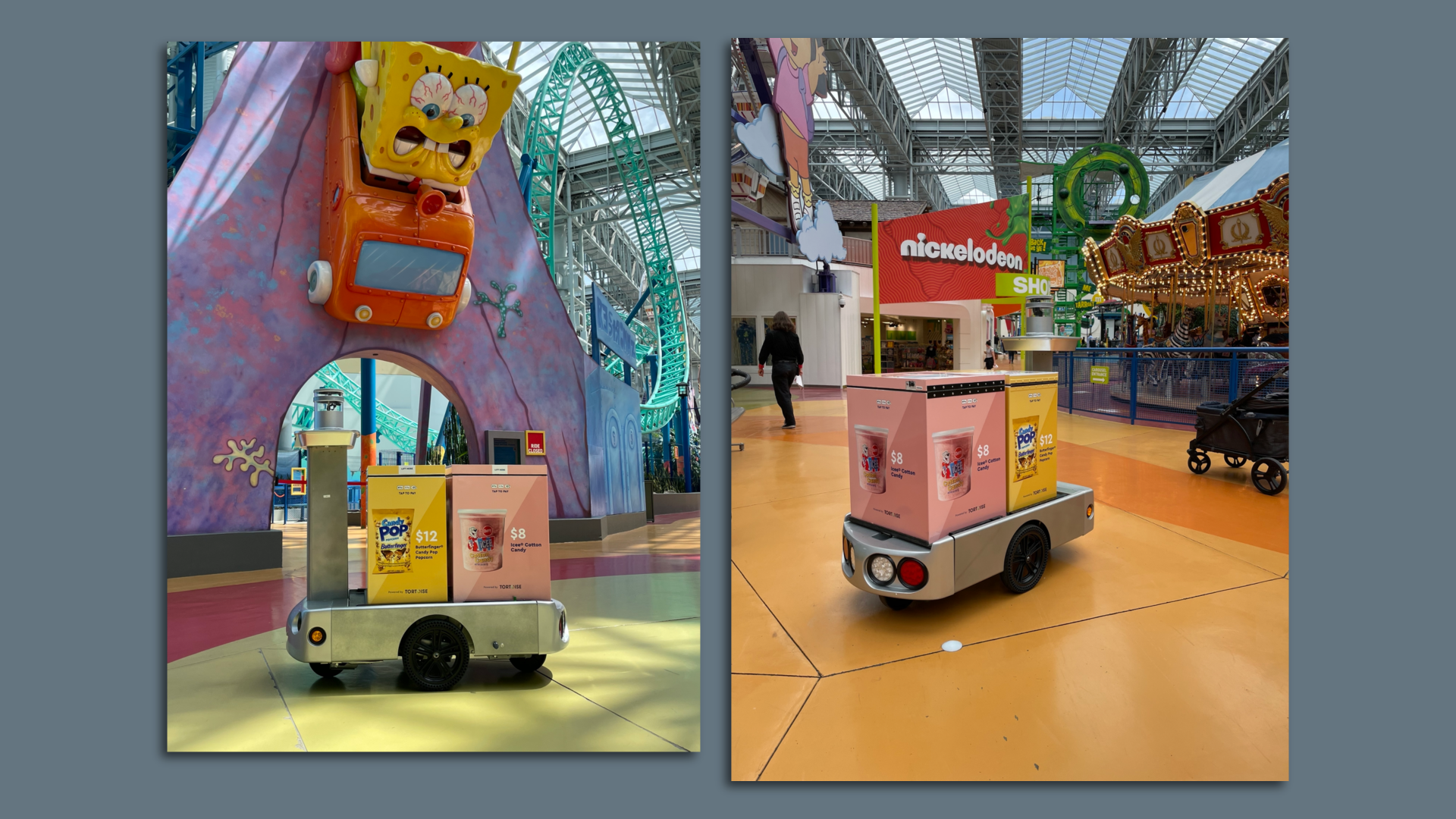 Robots selling wares at the Mall of America.