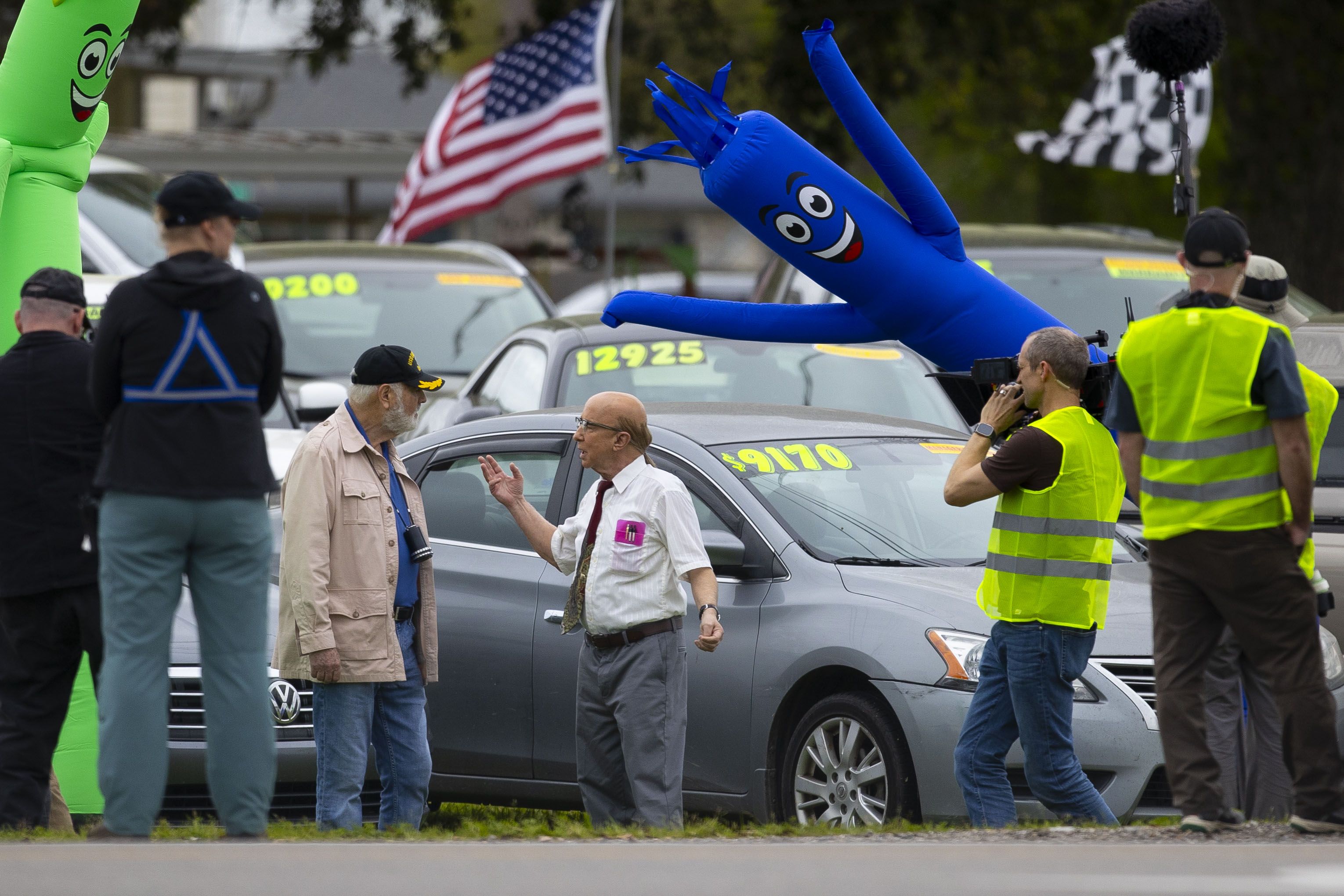 Photo shows the stars of "Goodbye, Cleveland" while filming a scene in New Orleans. It's the sequel to "Spinal Tap."