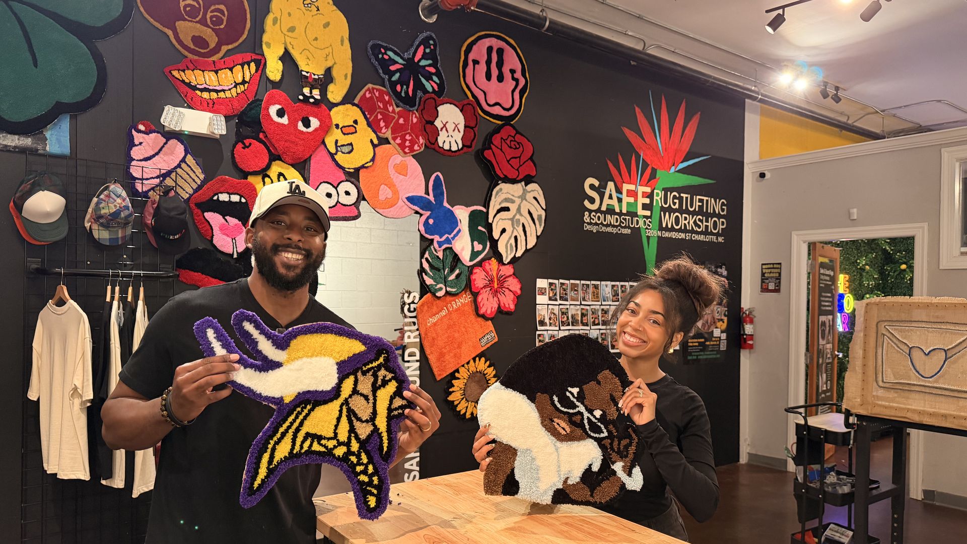 Safe & Sound custom rug tufting in NoDa Charlotte