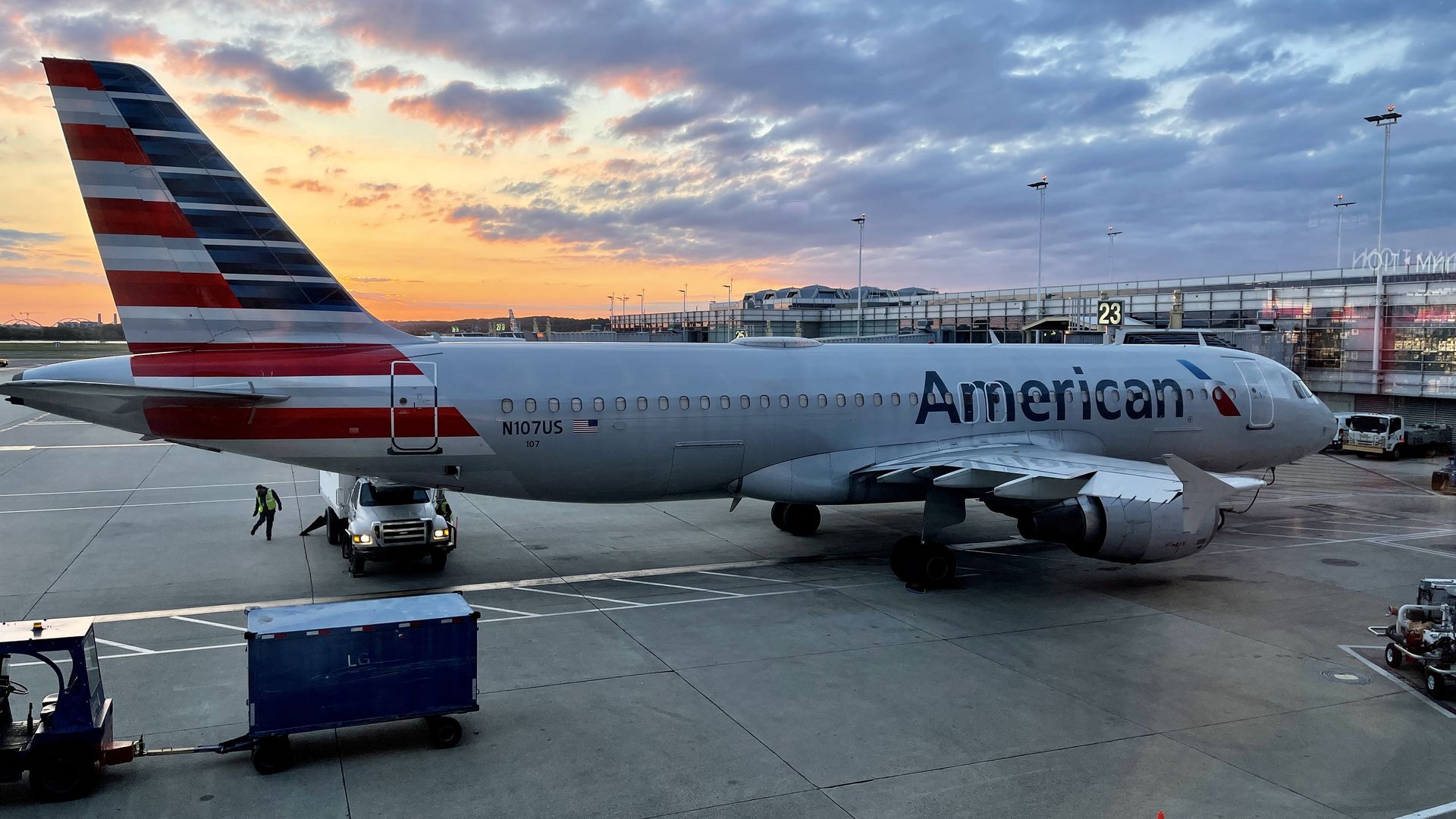 american airlines plane at an airport