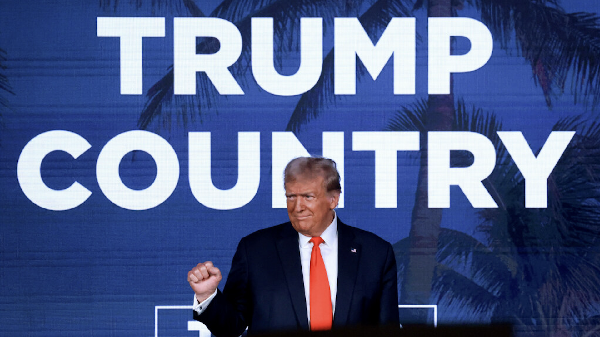Former president Donald Trump responds to cheering supporters at the Republican Party of Florida Freedom Summit at the Gaylord Palms Resort and Convention Center in Kissimmee, Fla.