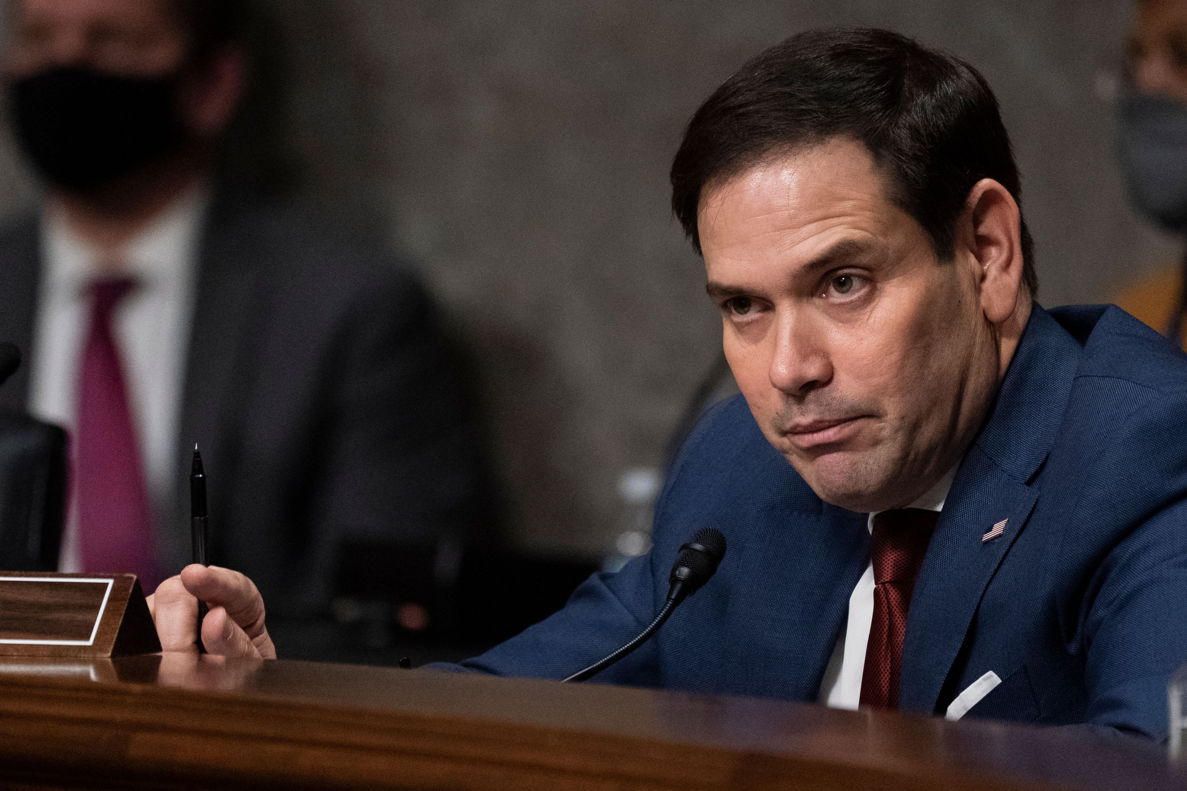 Senator Marco Rubio (R-FL), speaks during a hearing of the Senate Foreign Relations to examine US-Russia policy at the US Capitol in Washington, DC on December 7, 2021