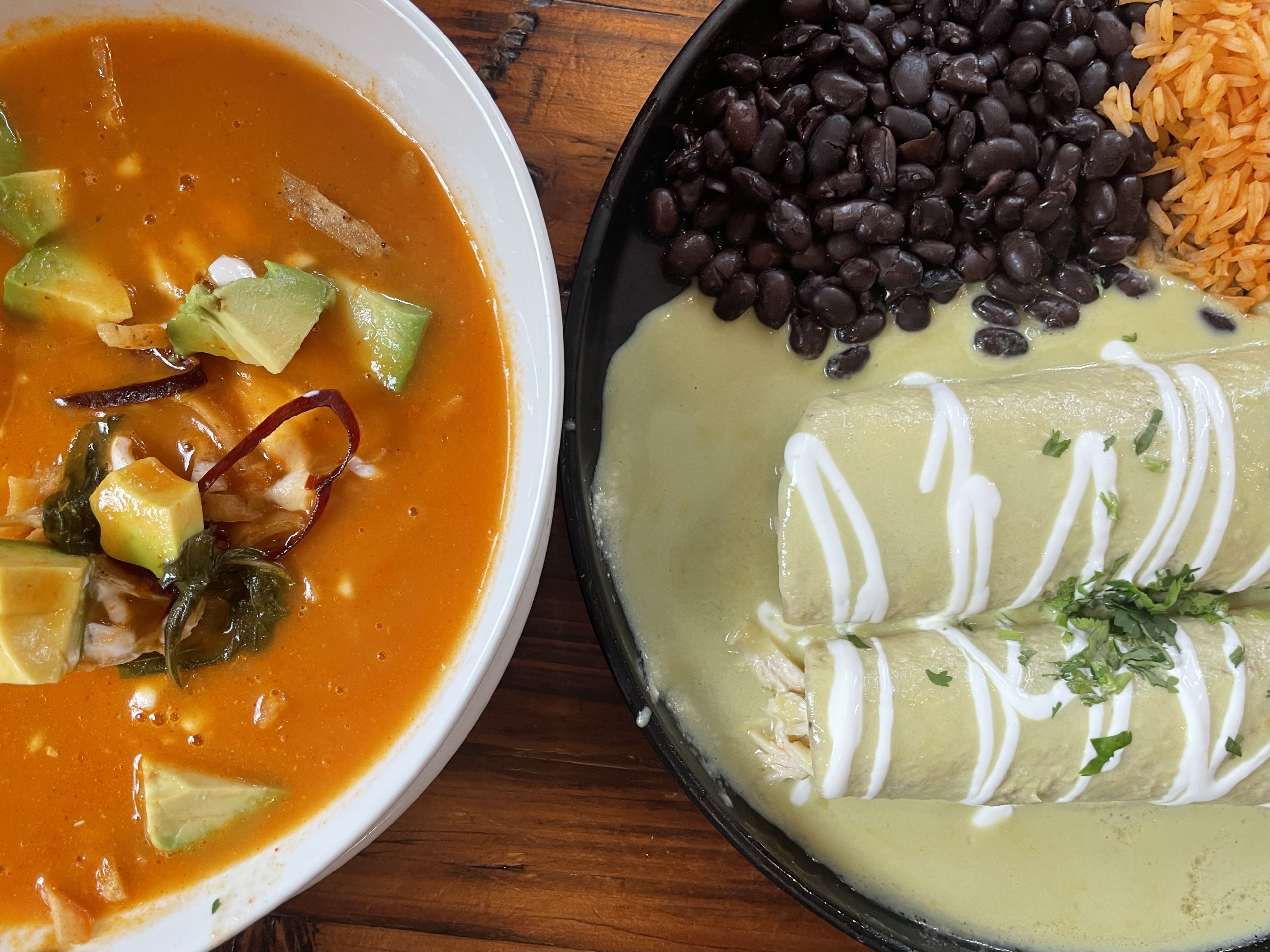 Soup and enchiladas from Gringo