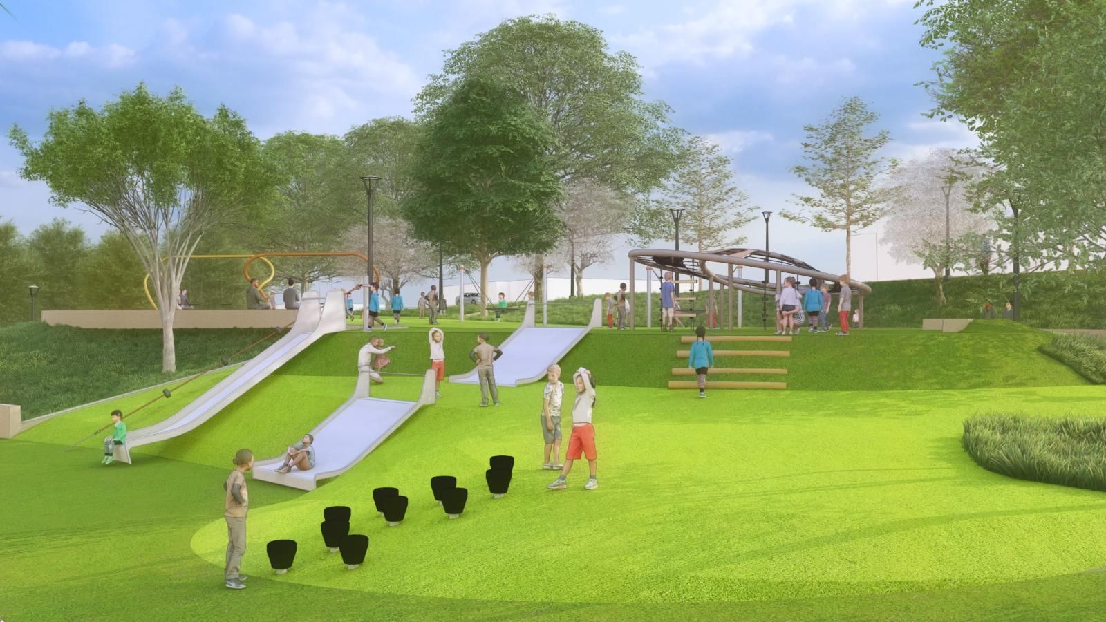Eastland Park playground. Rendering: Courtesy of Mecklenburg County