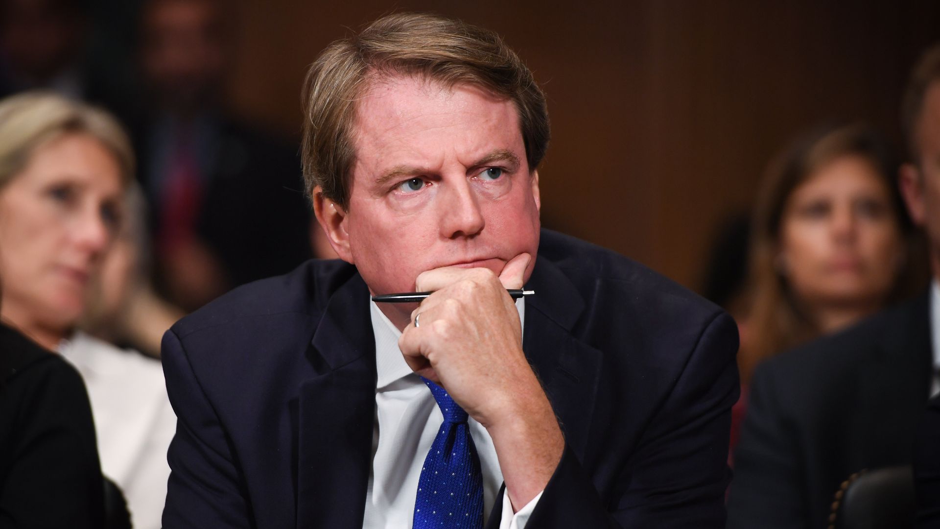 White House Counsel and Assistant to the President for U.S. President Donald Trump, Donald McGahn,at the Senate on Capitol Hill on September 27, 2018