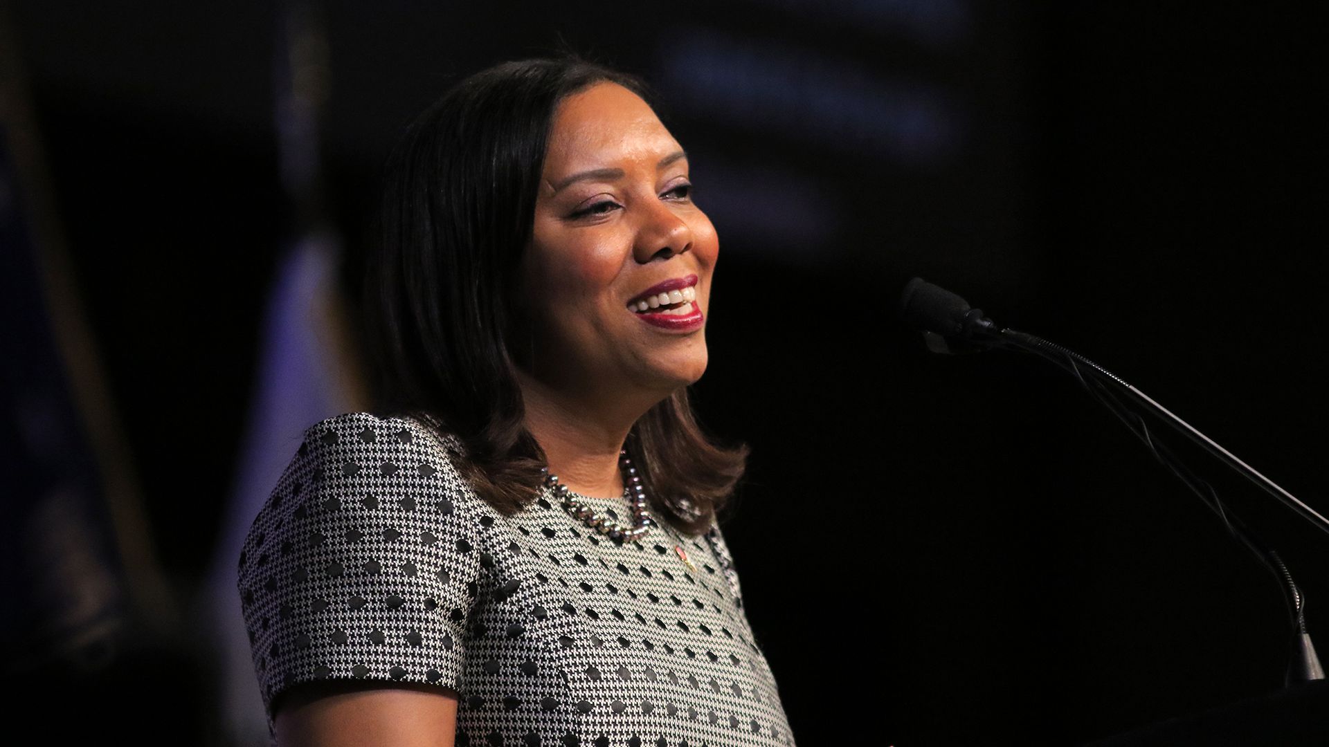 Rhode Island Lieutenant Governor Sabina Matos delivers her inaugural address.  (Photo: Lane Turner/The Boston Globe via Getty Images)