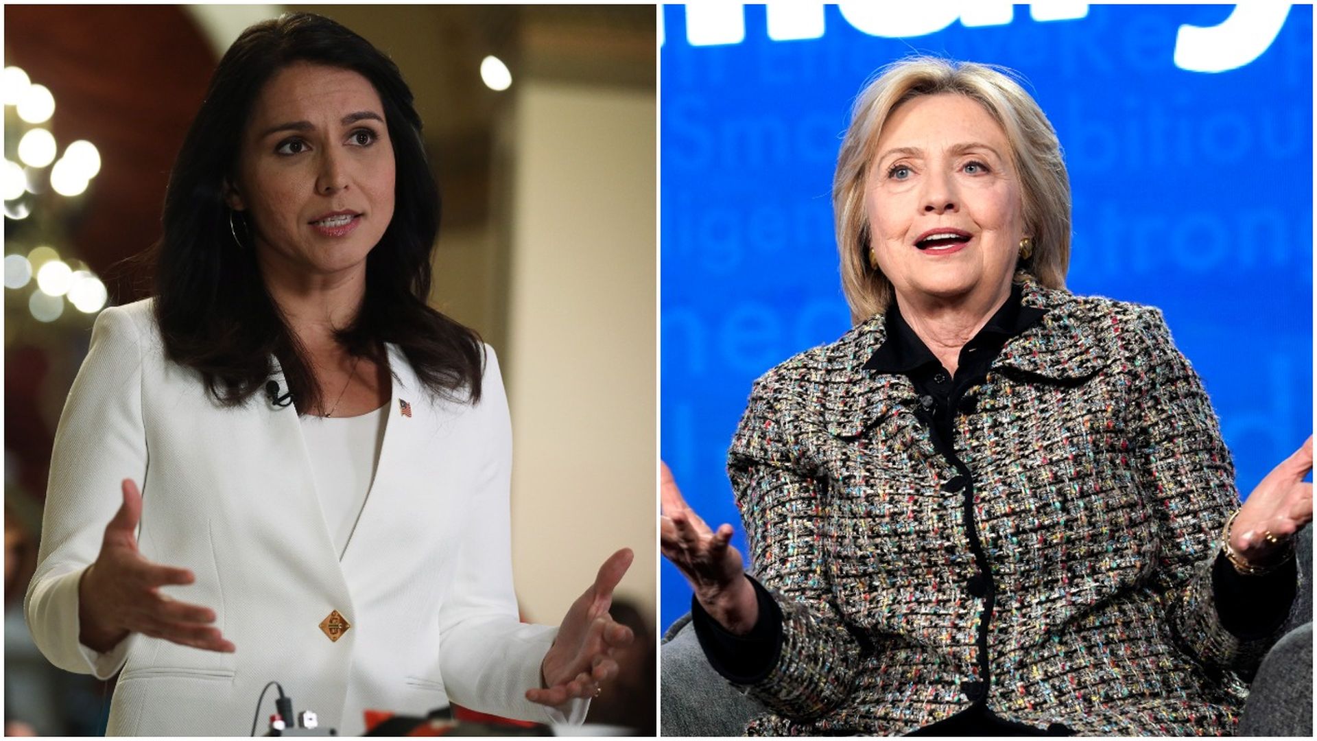 Tusli Gabbard and Hillary Clinton