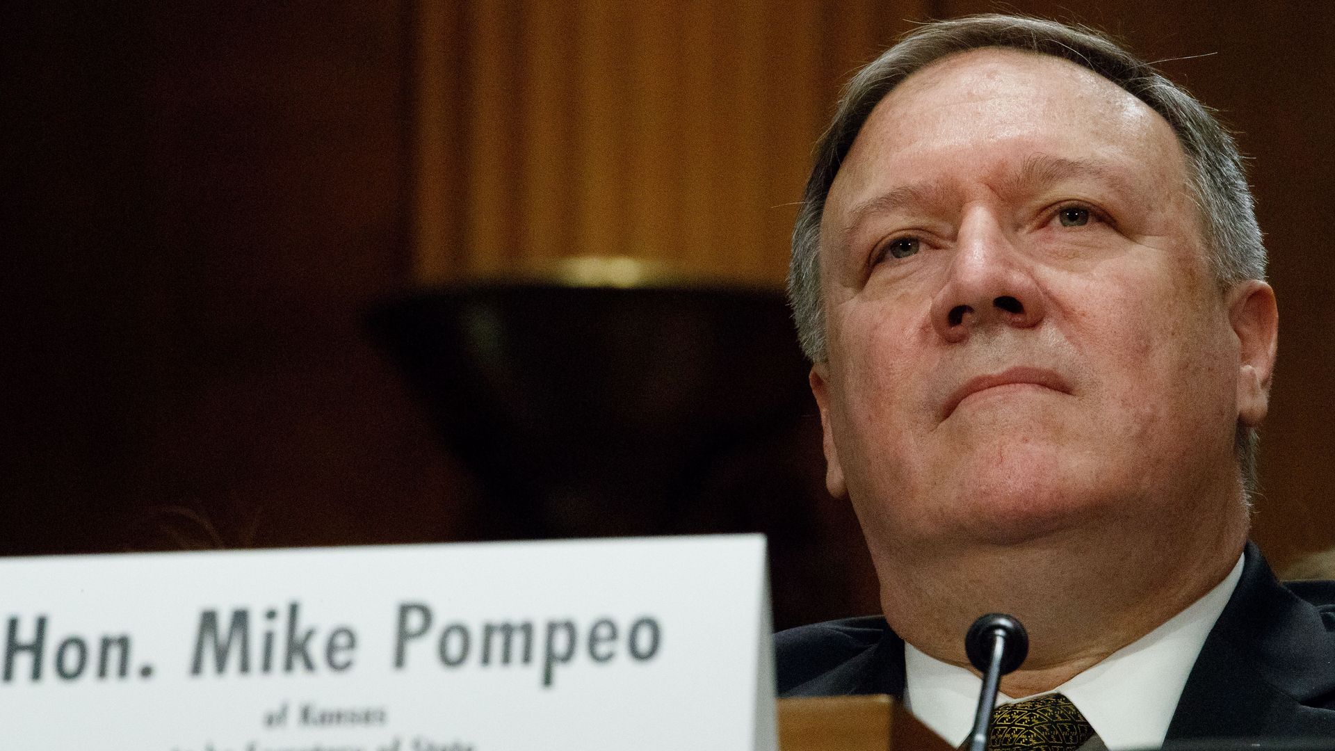 Pompeo at his confirmation hearing