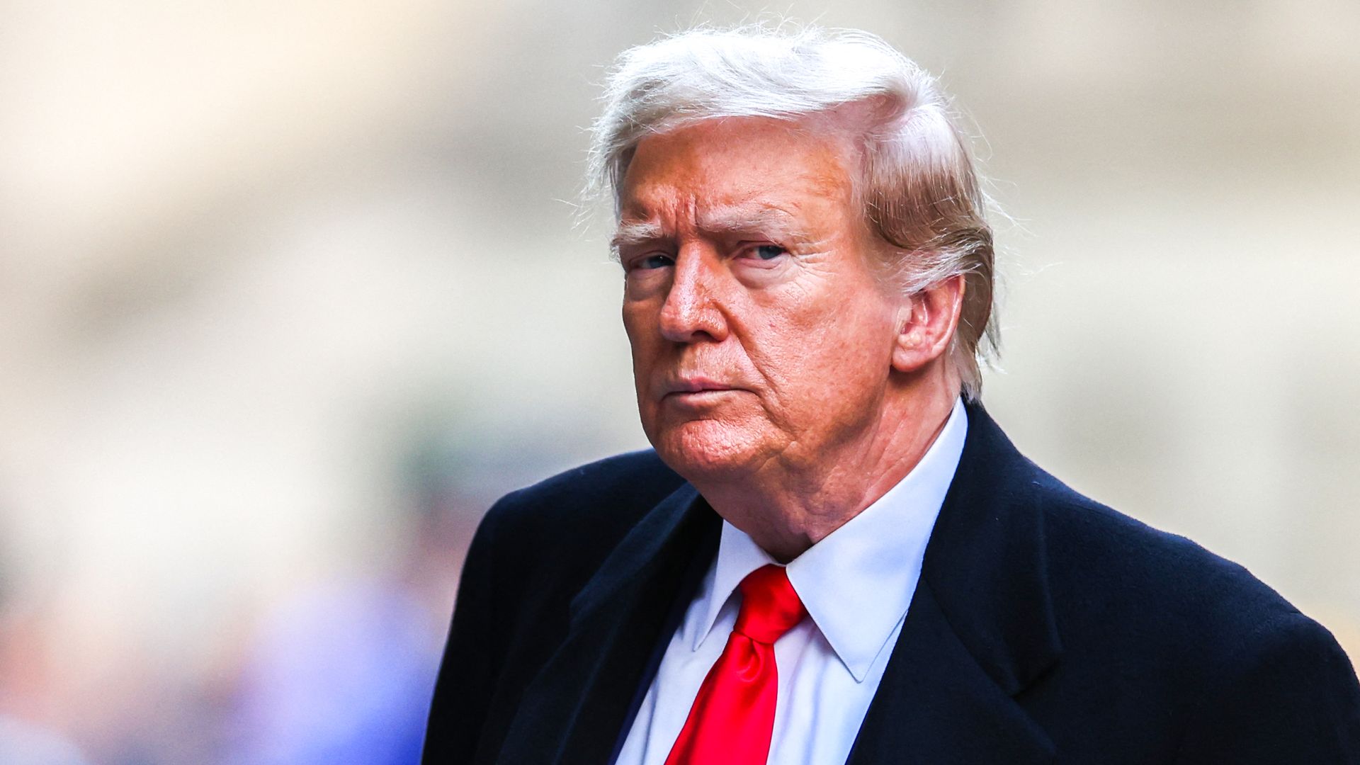 Up-close image of former President Trump