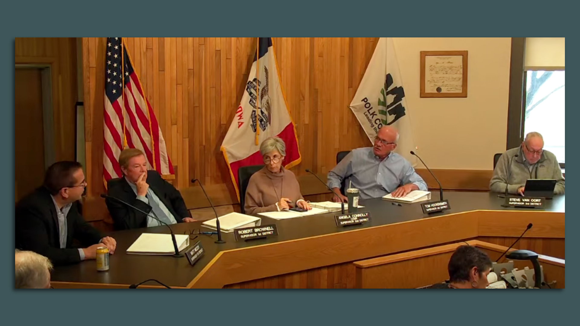 A photo from the Polk County Board of Supervisors meeting on Nov. 15 2022.