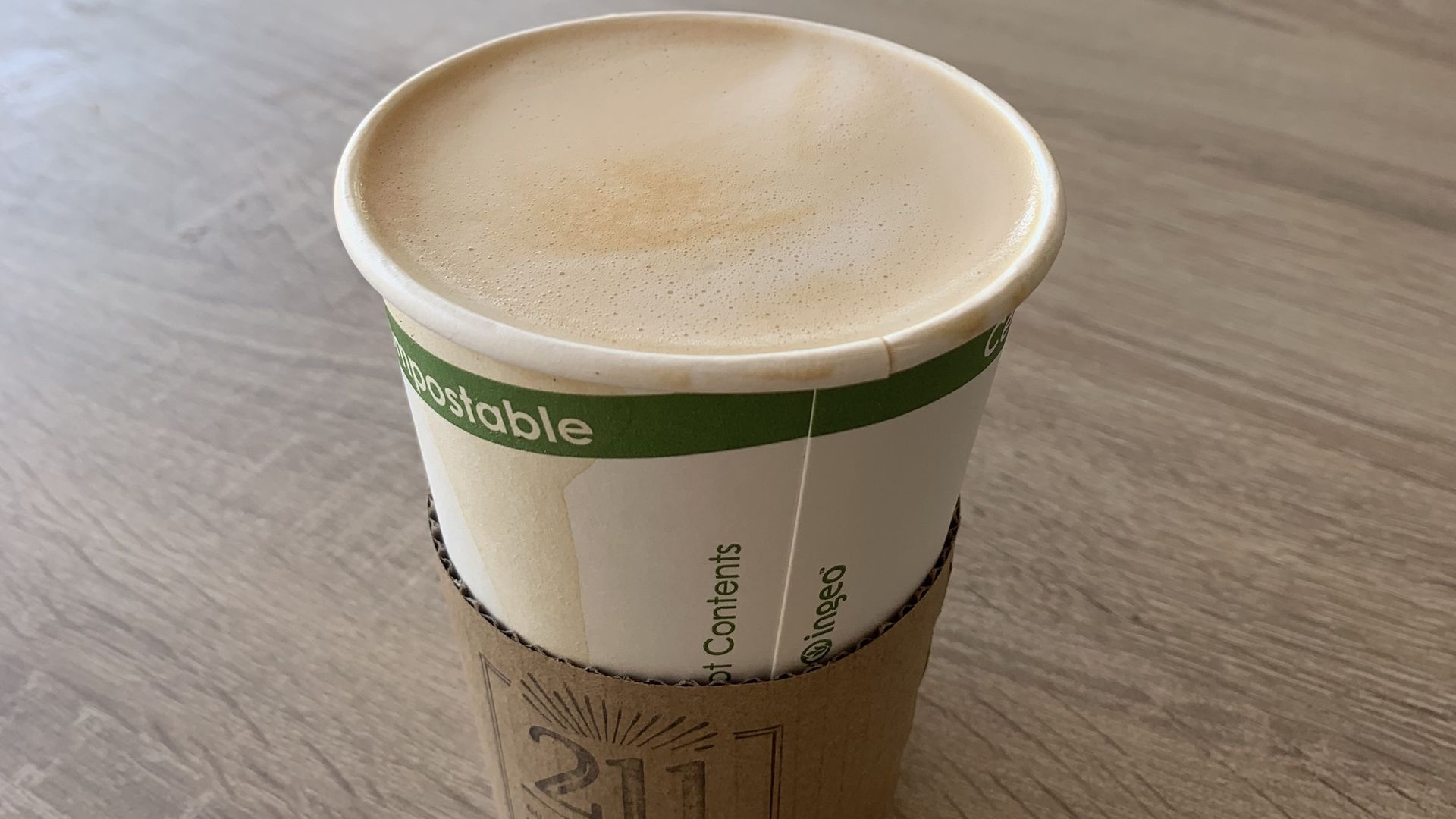 An oat milk latte