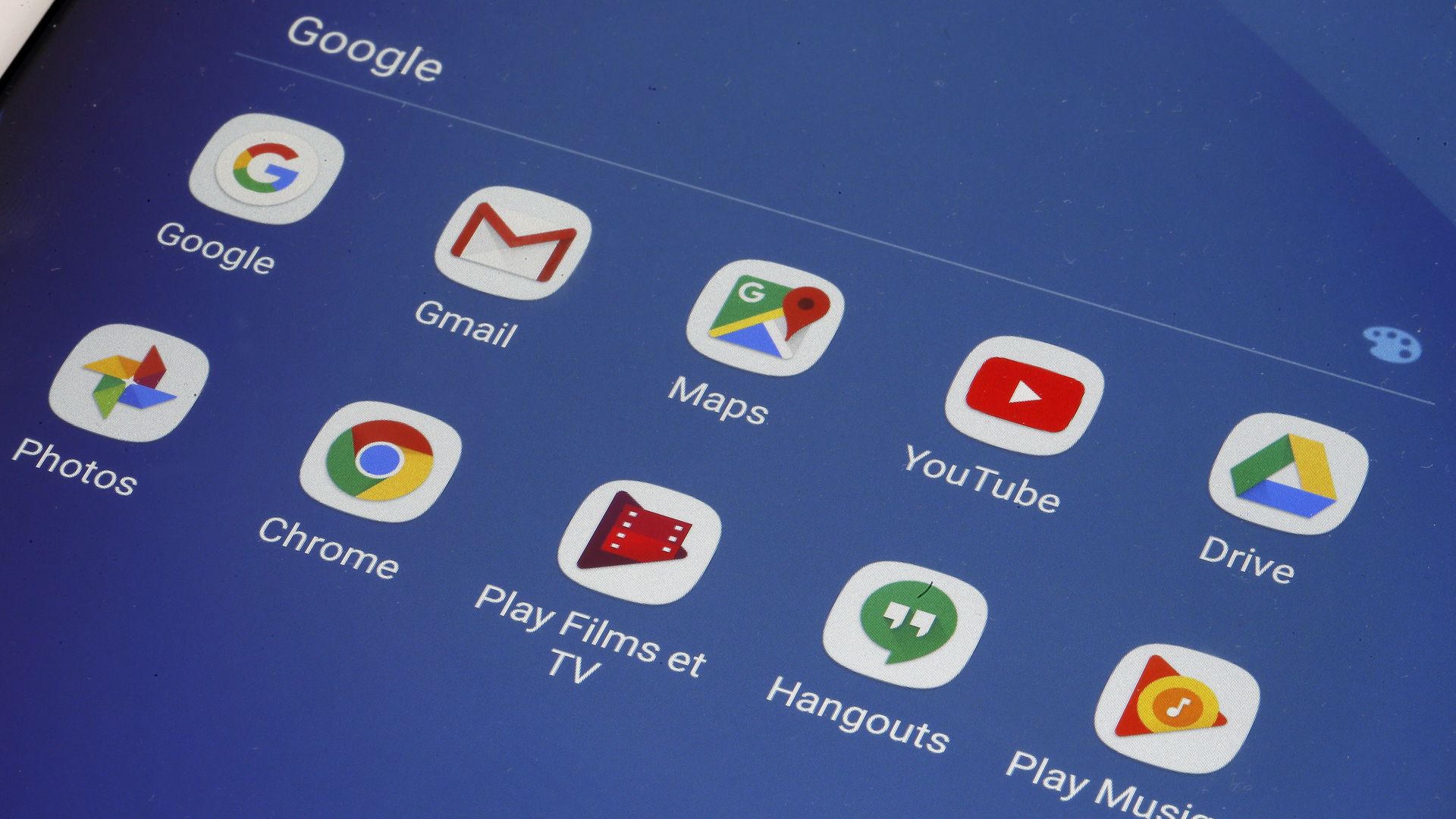 Google suite apps including youtube, chrome, hangouts, gmail etc. 