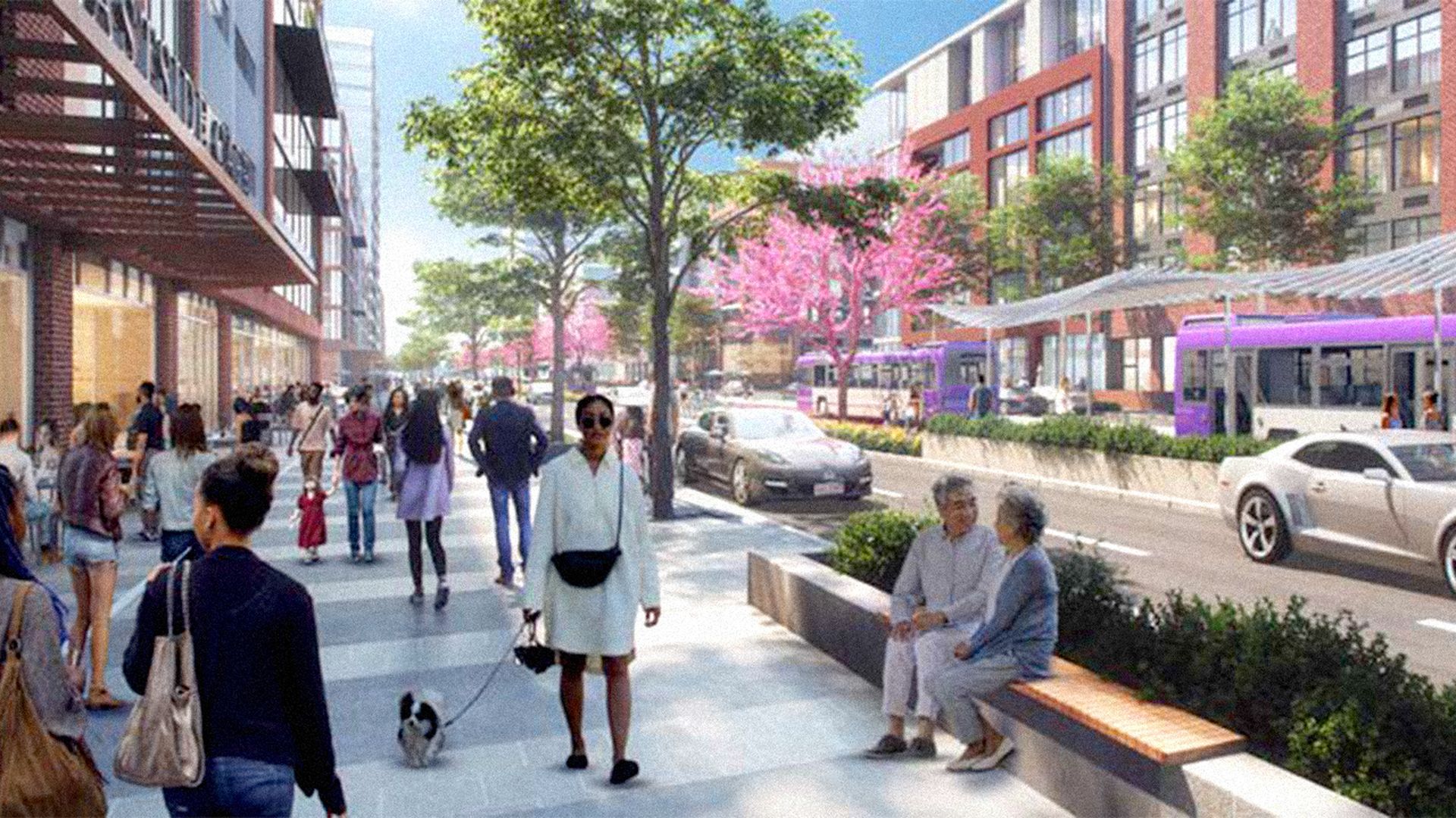 A rendering of the East Bank Boulevard