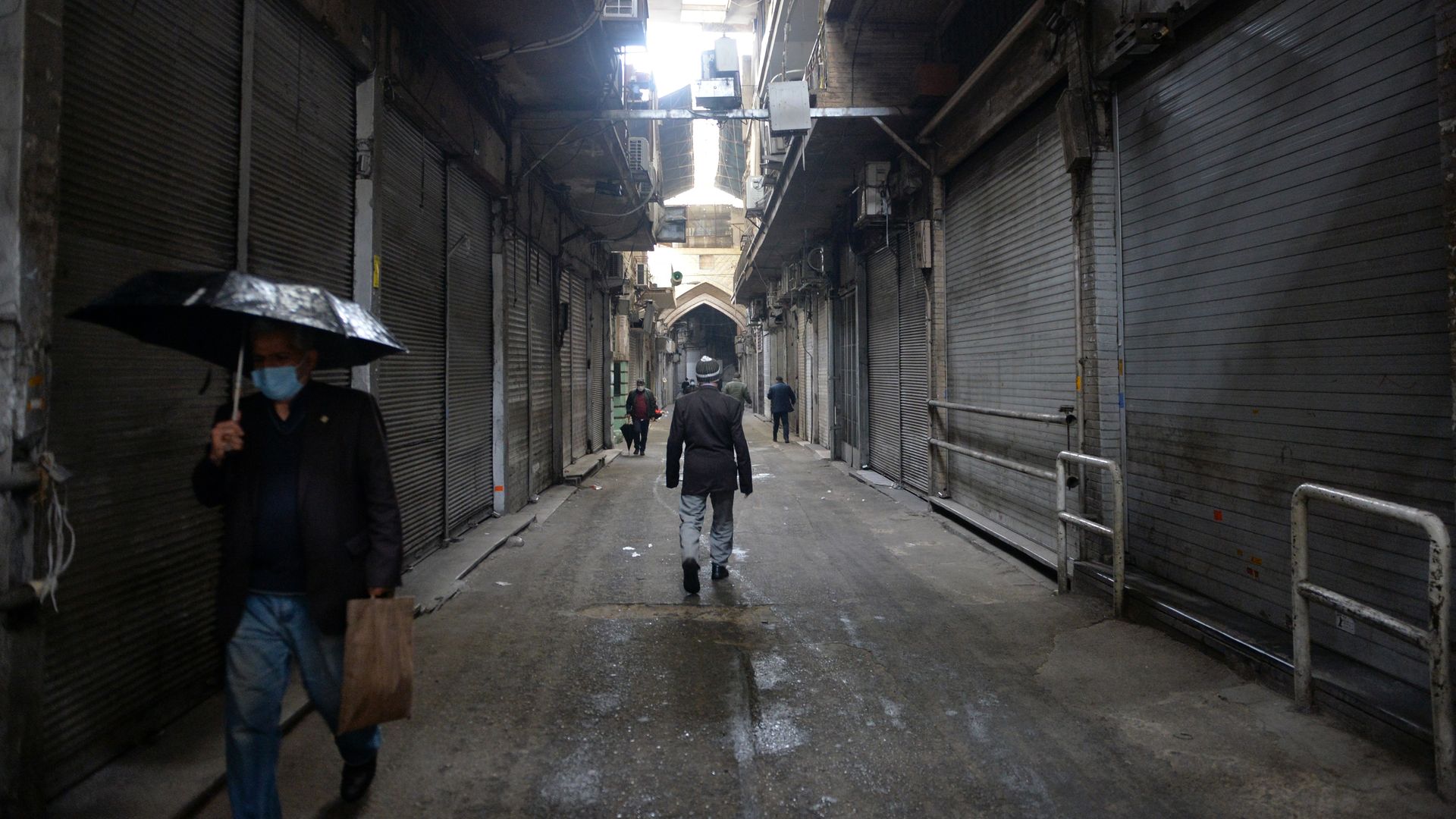 Picture of closed stores in Tehran.