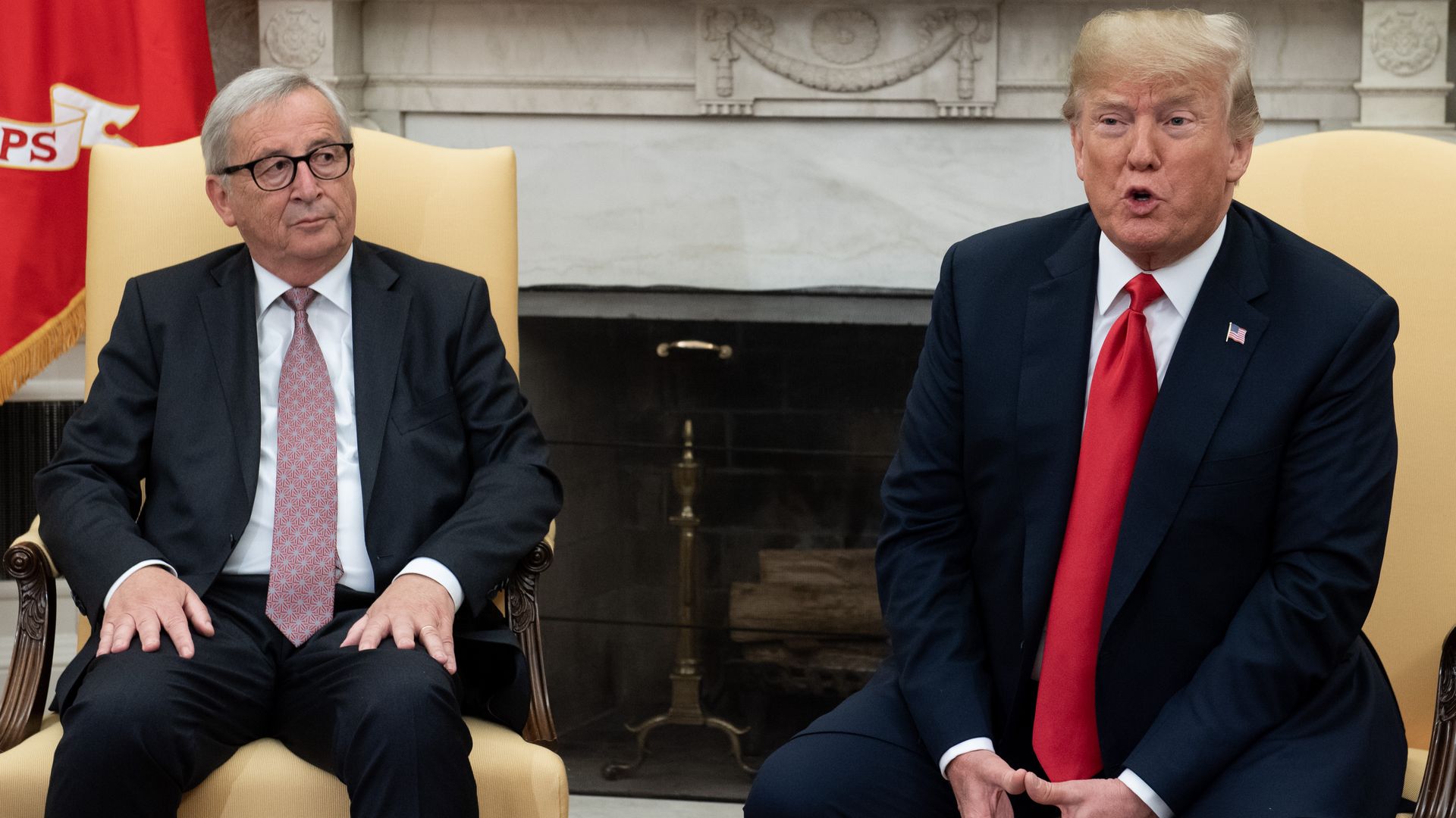 Jean-Claude Juncker and Trump in the Oval Office
