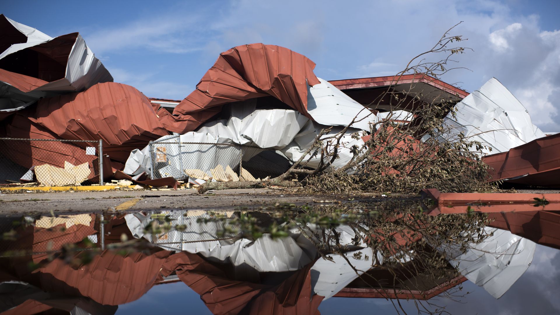 Upper Little Caillou Elemntary School damaged in Terrebonne Parish after Hurricane Ida