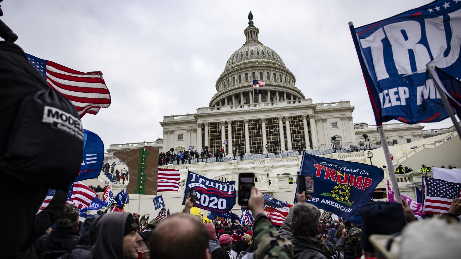 Pro-Trump supporters storming the U.S. Capitol on Jan. 6.