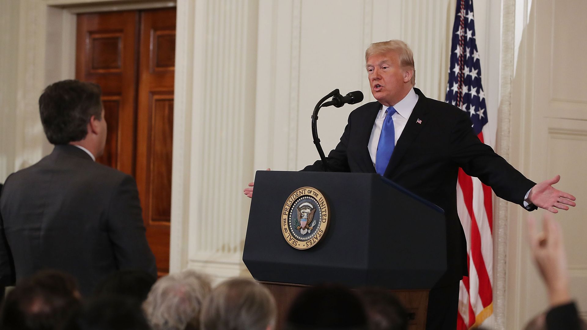 President Trump spars with Jim Acosta at a press conference last week