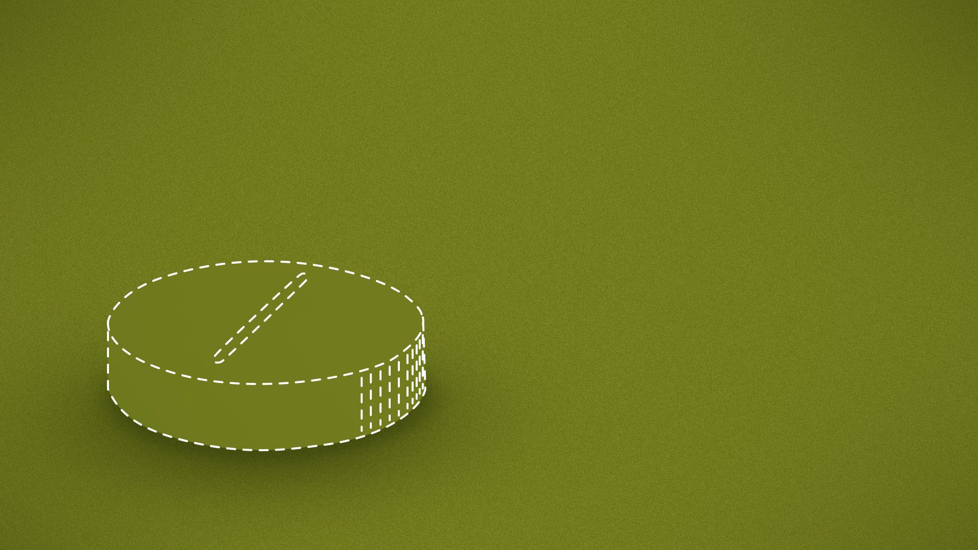 Illustration of a pill casting a shadow, with the pill made from dotted lines as if it were invisible. 