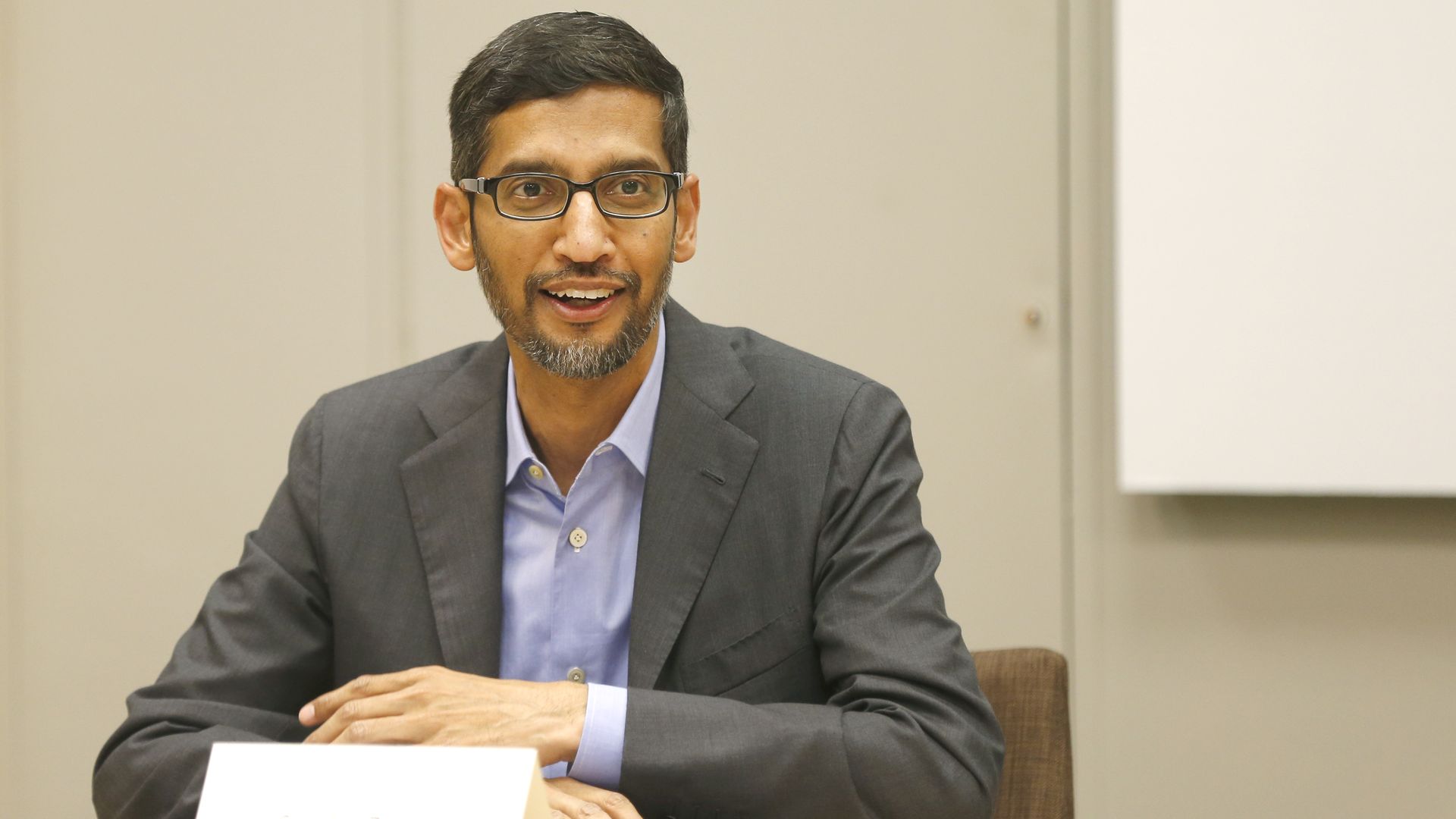 Photo of Google CEO Sundar Pichai smiling