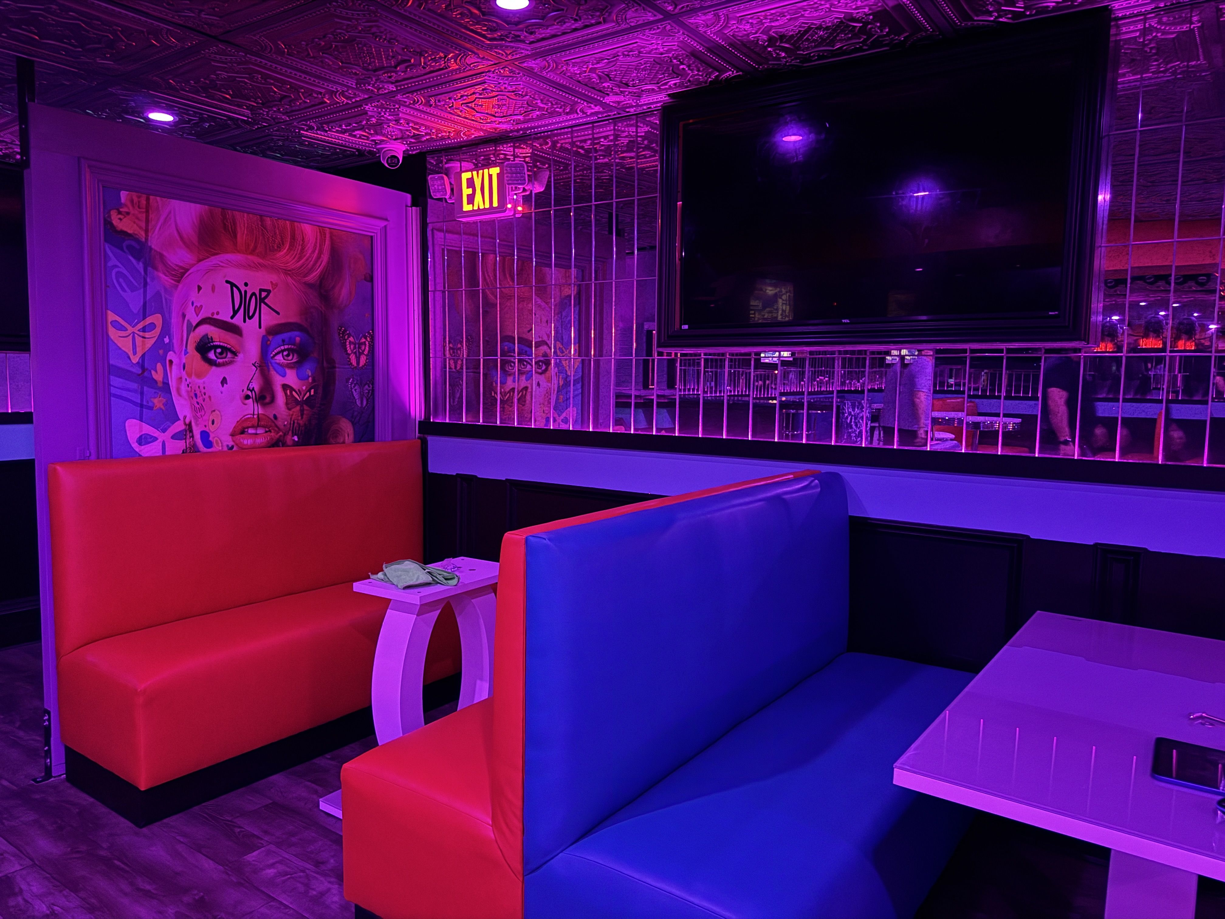 Booths inside a nightclub 