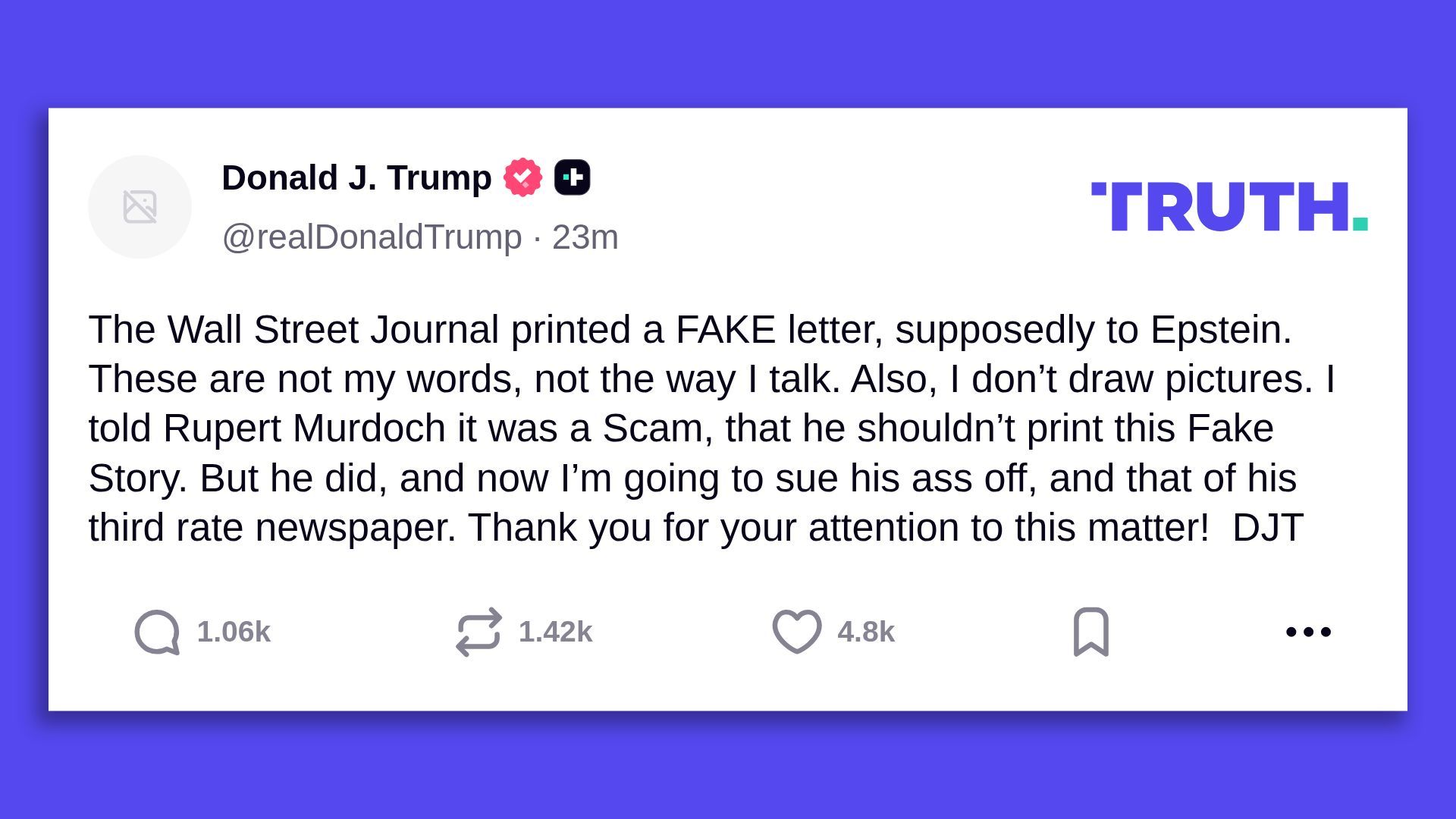 Jala Sue Racy Trump threatens to sue WSJ for story alleging racy letter to Epstein