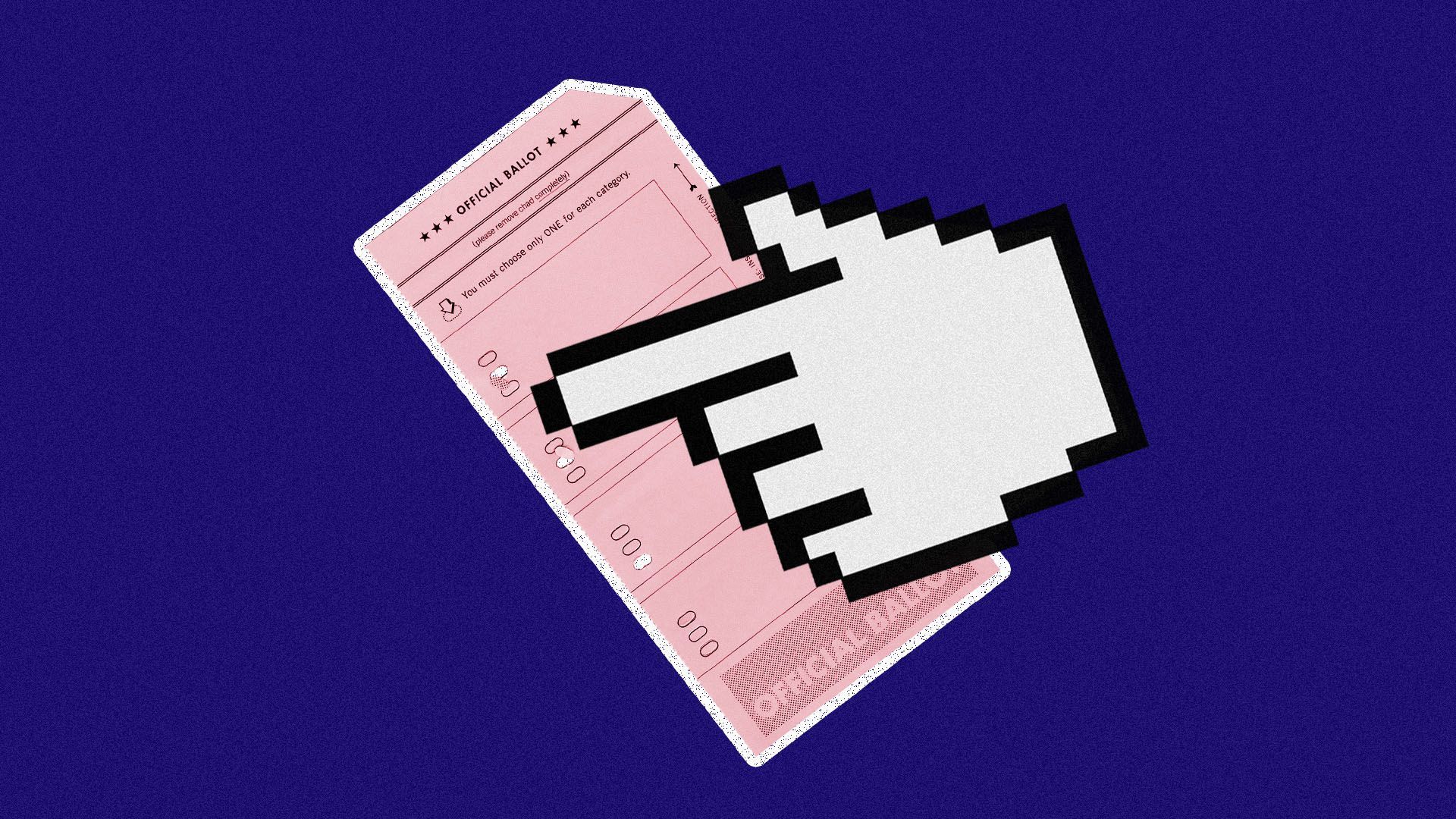 Illustration of a cursor holding a ballot