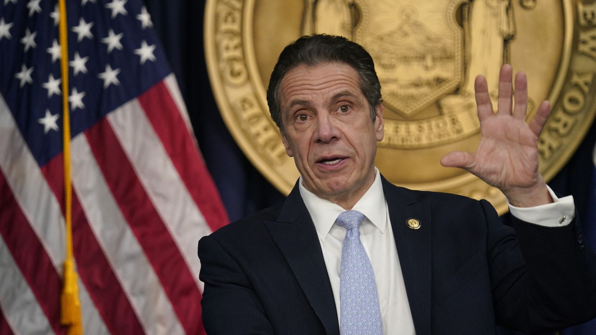 New York Gov. Andrew Cuomo speaking on March 18.