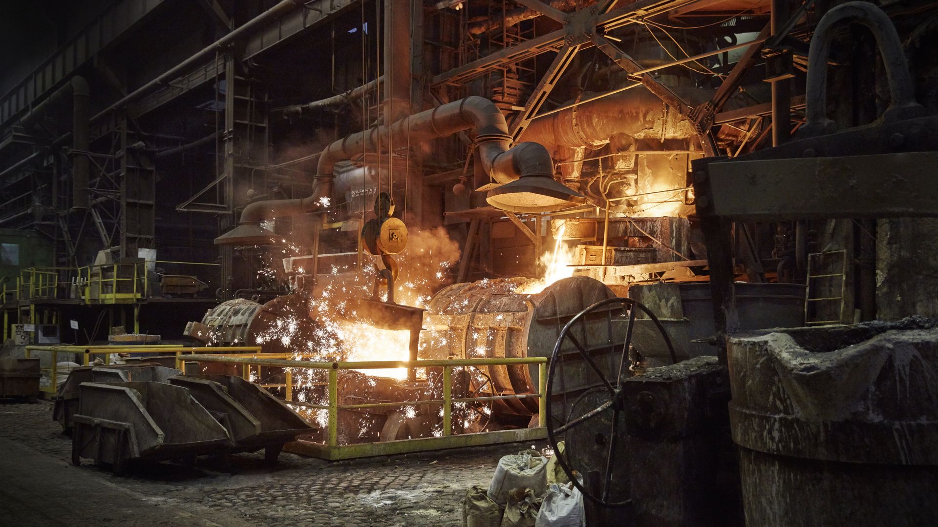 Molten furnace in a steel mill
