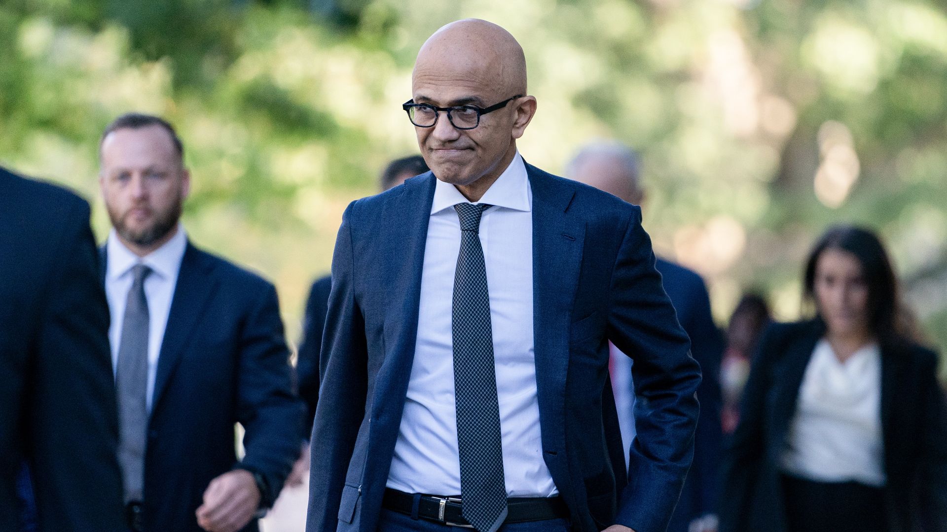 Microsoft CEO Satya Nadella outside a federal courtroom in Washington DC