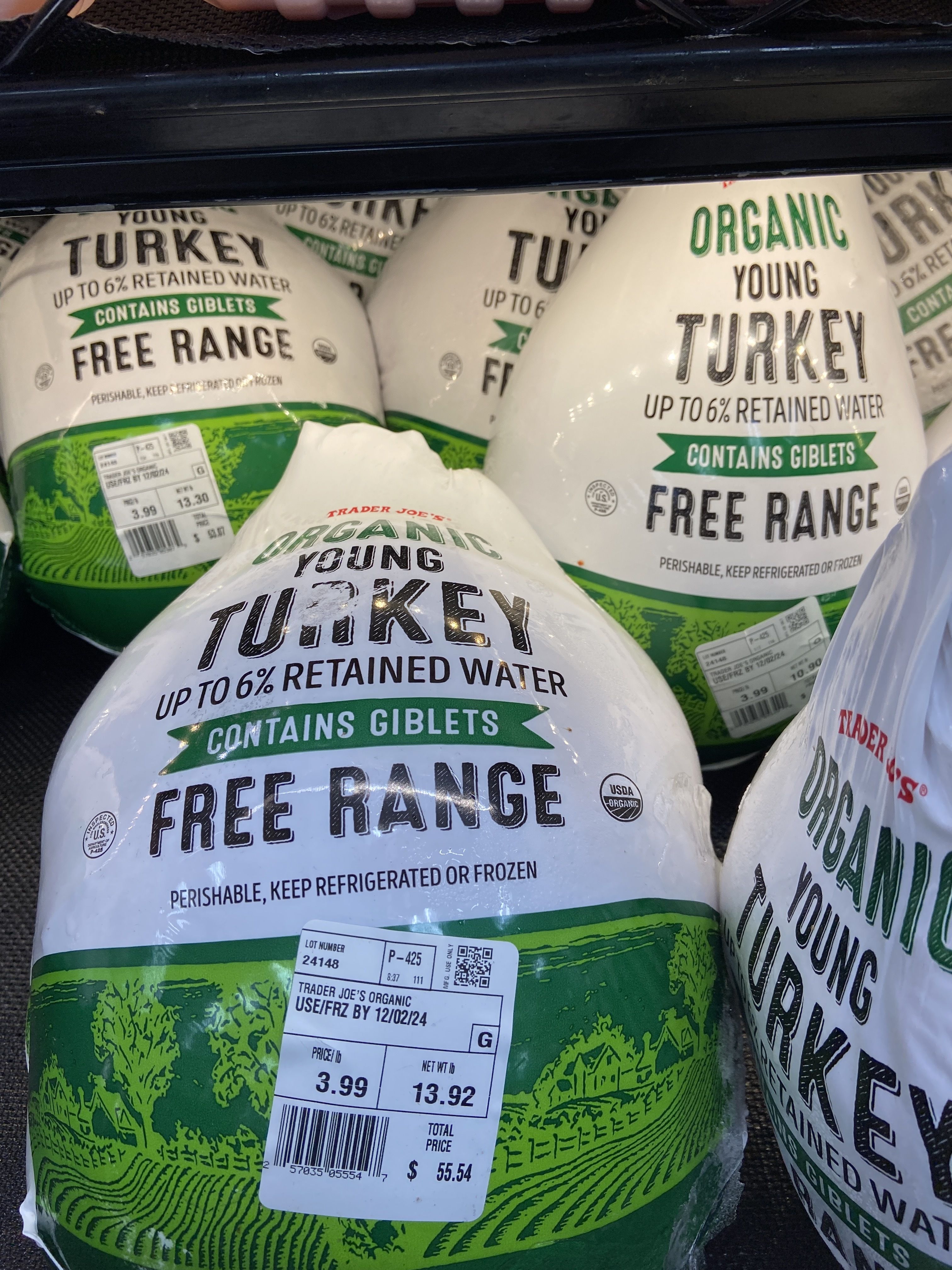 Organic young turkey at Trader Joe's.